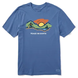 Men's Peace on Earth Mountain Hike Short Sleeve Crusher Tee Life is Good