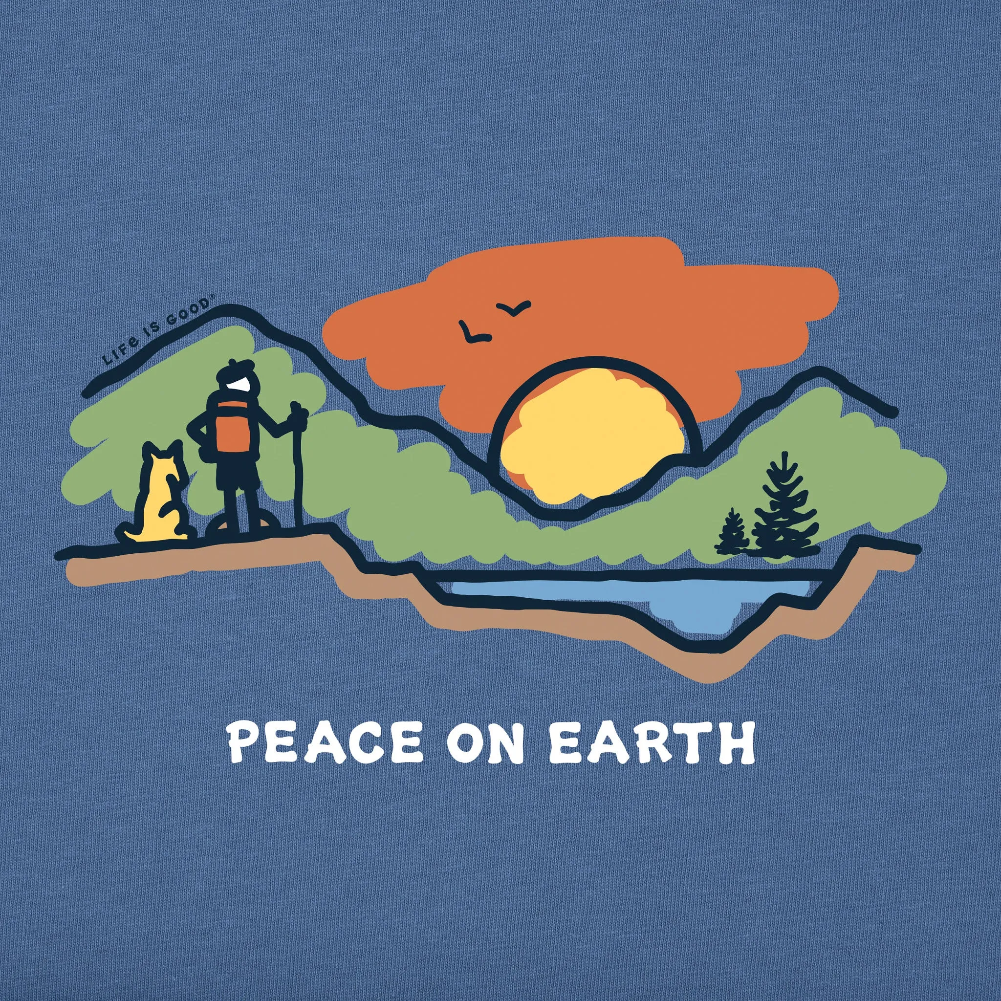 Men's Peace on Earth Mountain Hike Short Sleeve Crusher Tee Life is Good