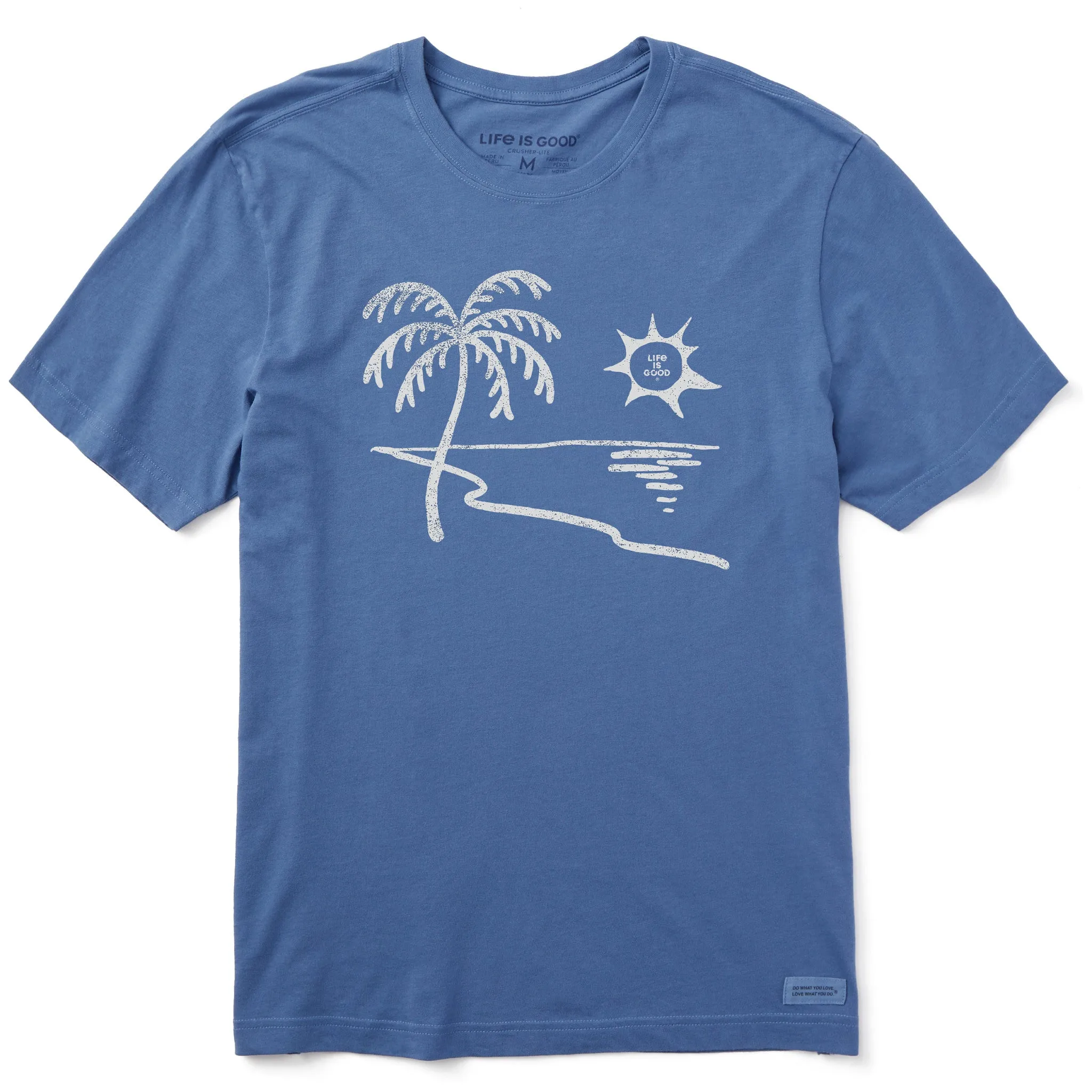 Men's Peaceful Beach Sunset Short Sleeve Crusher Tee Life is Good