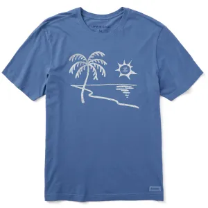 Men's Peaceful Beach Sunset Short Sleeve Crusher Tee Life is Good