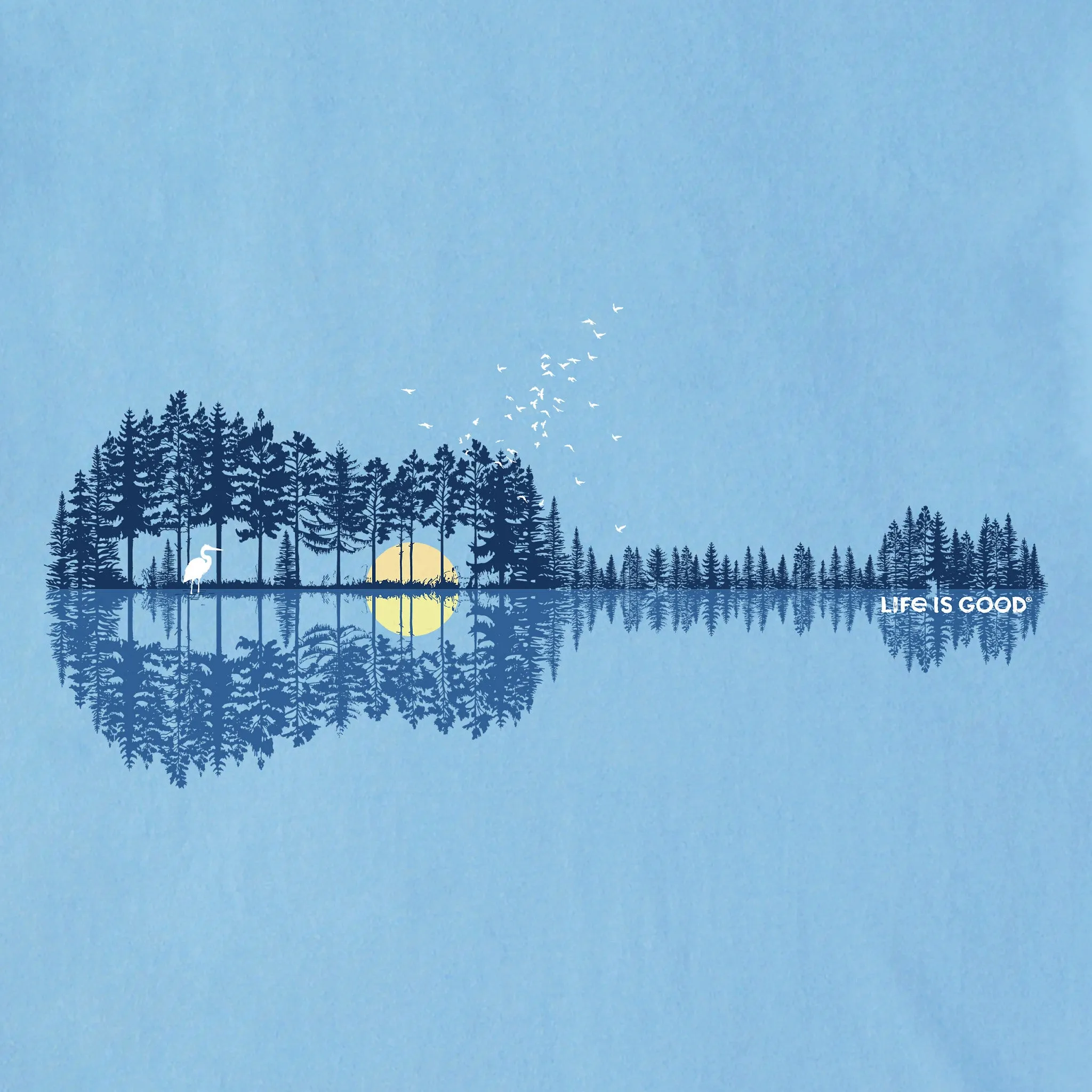 Men's Pine Guitarscape Short Sleeve Tee Life is Good