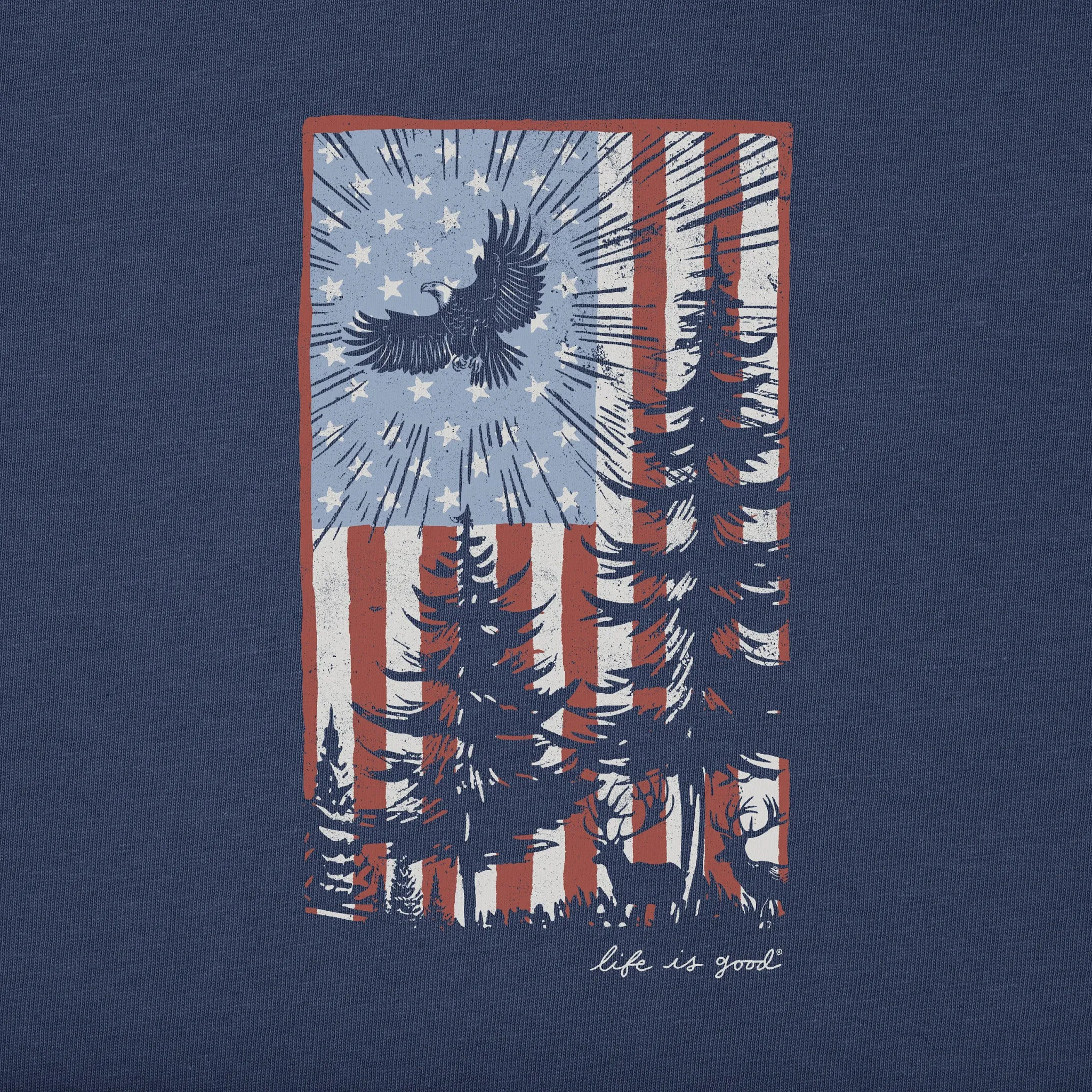 Men's Pine Tree Flag Short Sleeve Tee Life is Good