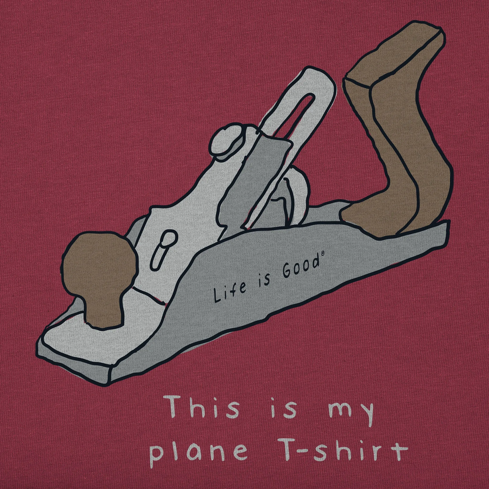 Men's Plane T-Shirt Short Sleeve Tee Life is Good