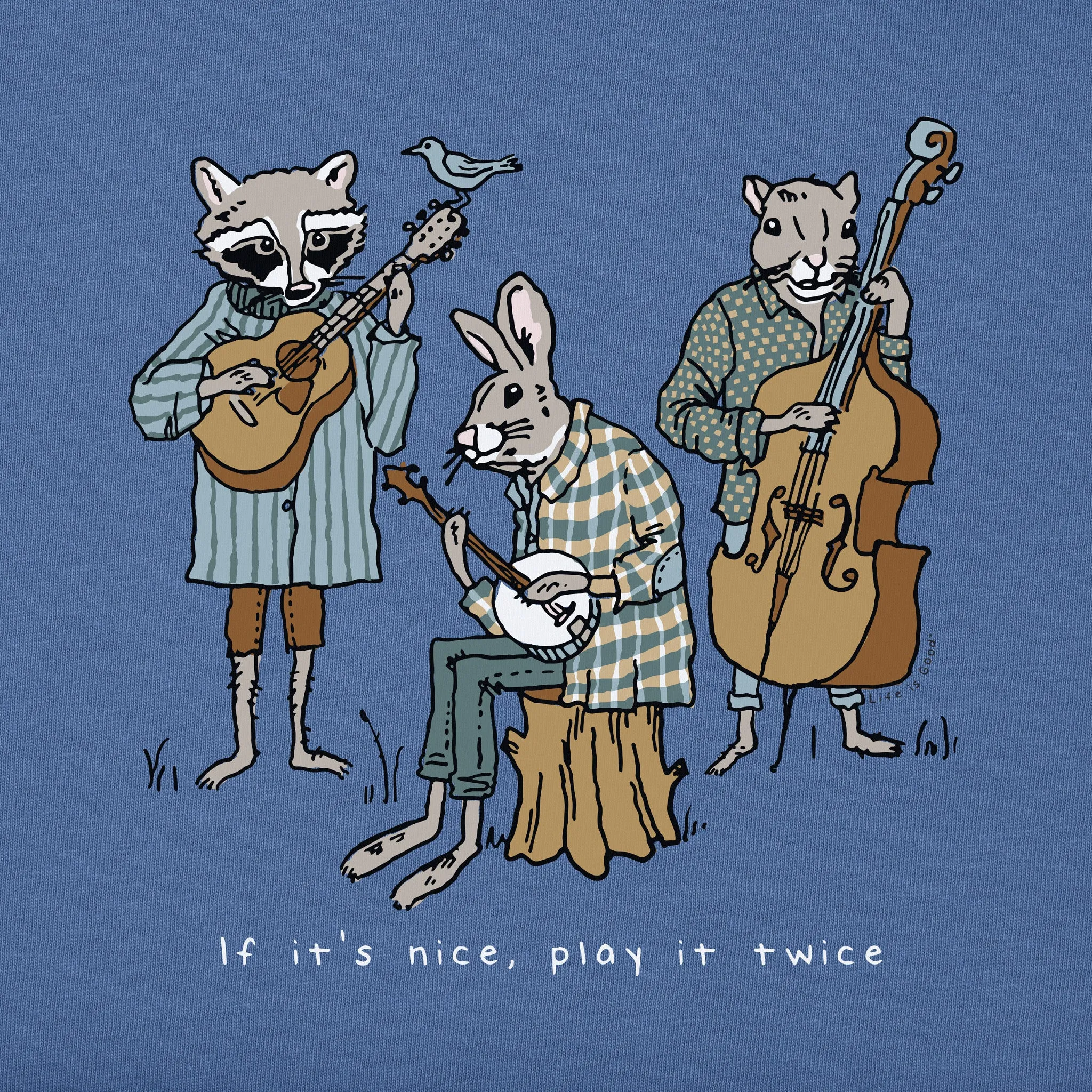 Men's Play it Twice Animal Folk Band Short Sleeve Tee Life is Good