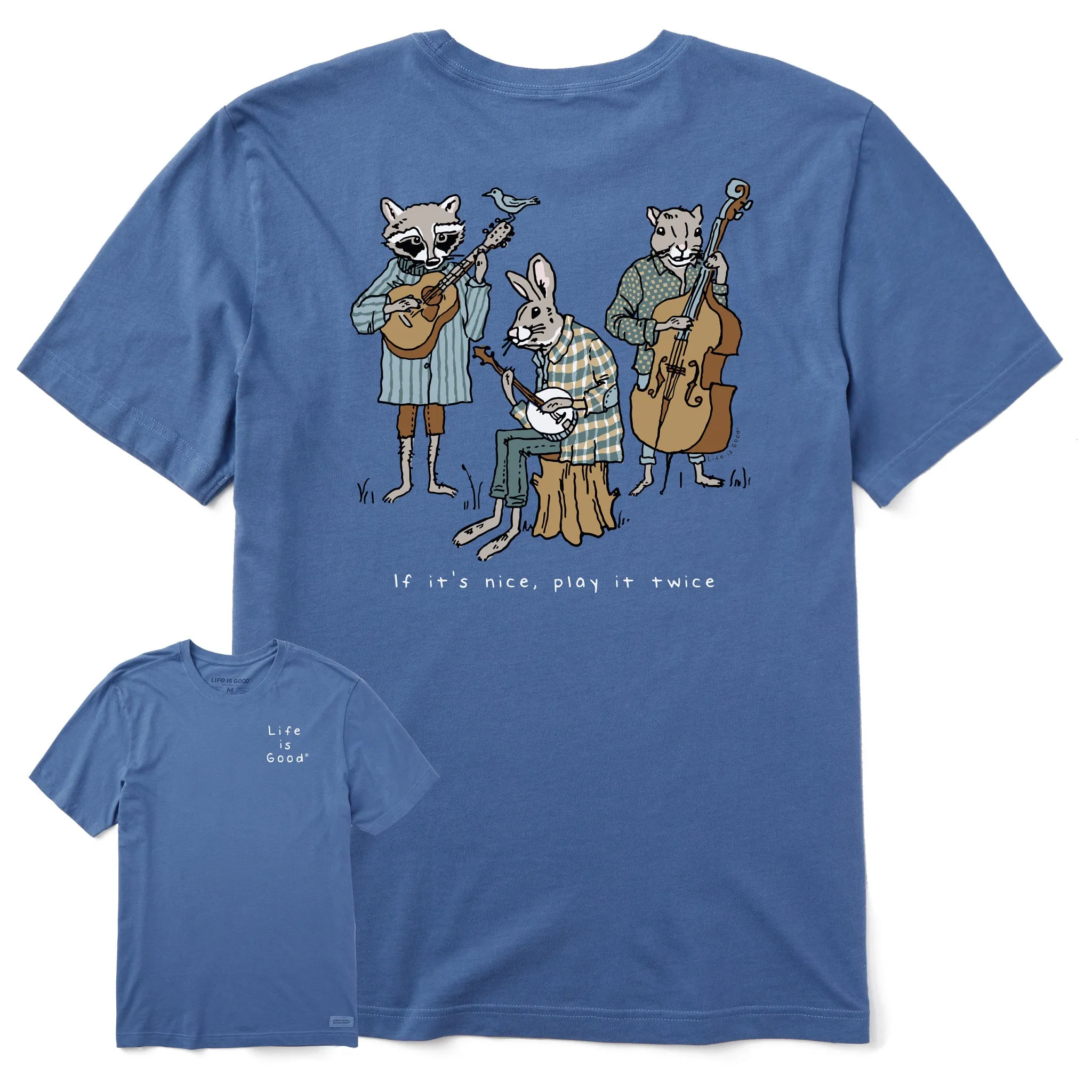 Men's Play it Twice Animal Folk Band Short Sleeve Tee Life is Good