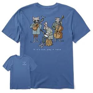 Men's Play it Twice Animal Folk Band Short Sleeve Tee Life is Good