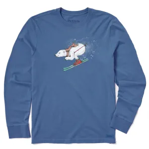 Men's Polar Bear on the Slopes Long Sleeve Crusher Tee Life is Good