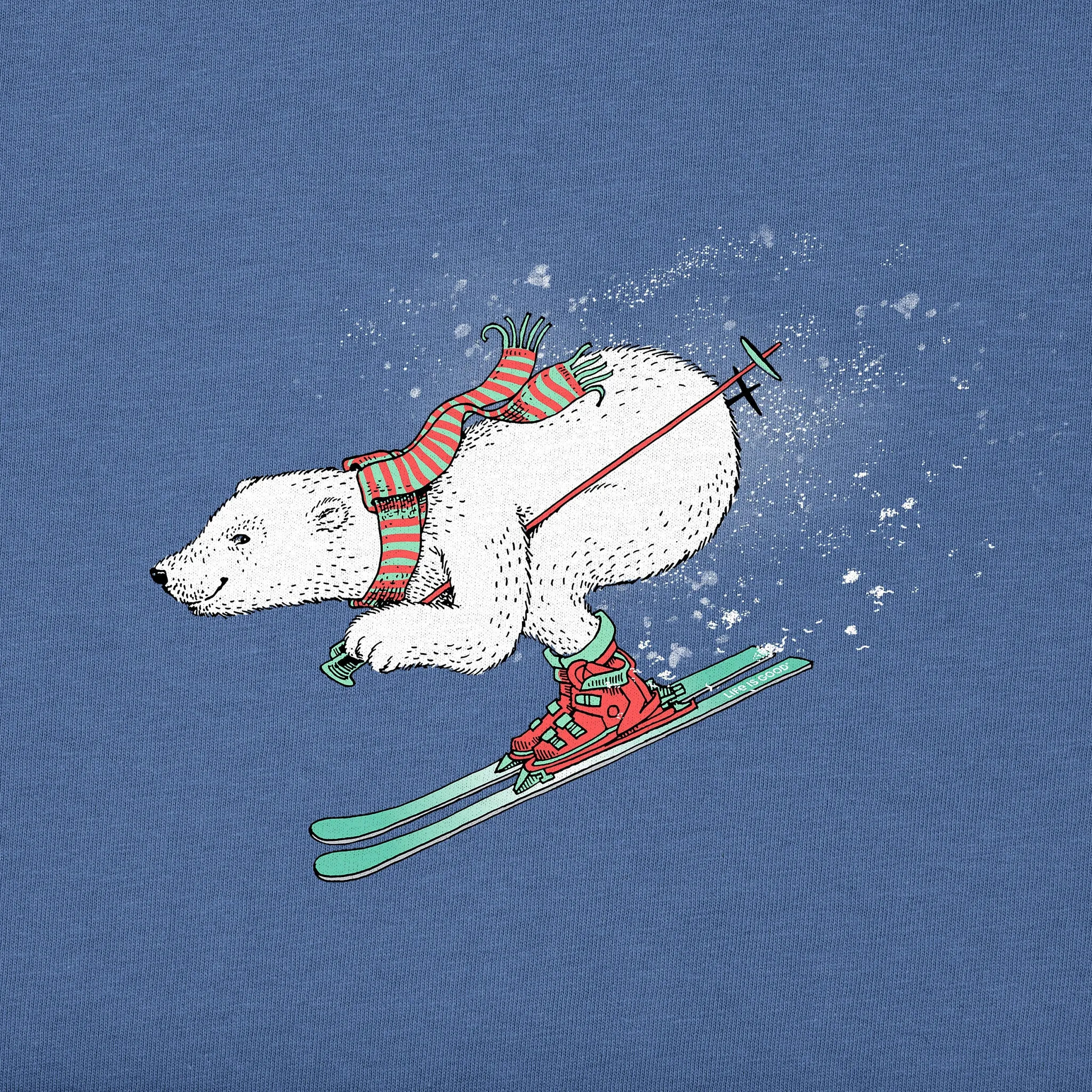 Men's Polar Bear on the Slopes Short Sleeve Crusher Tee Life is Good