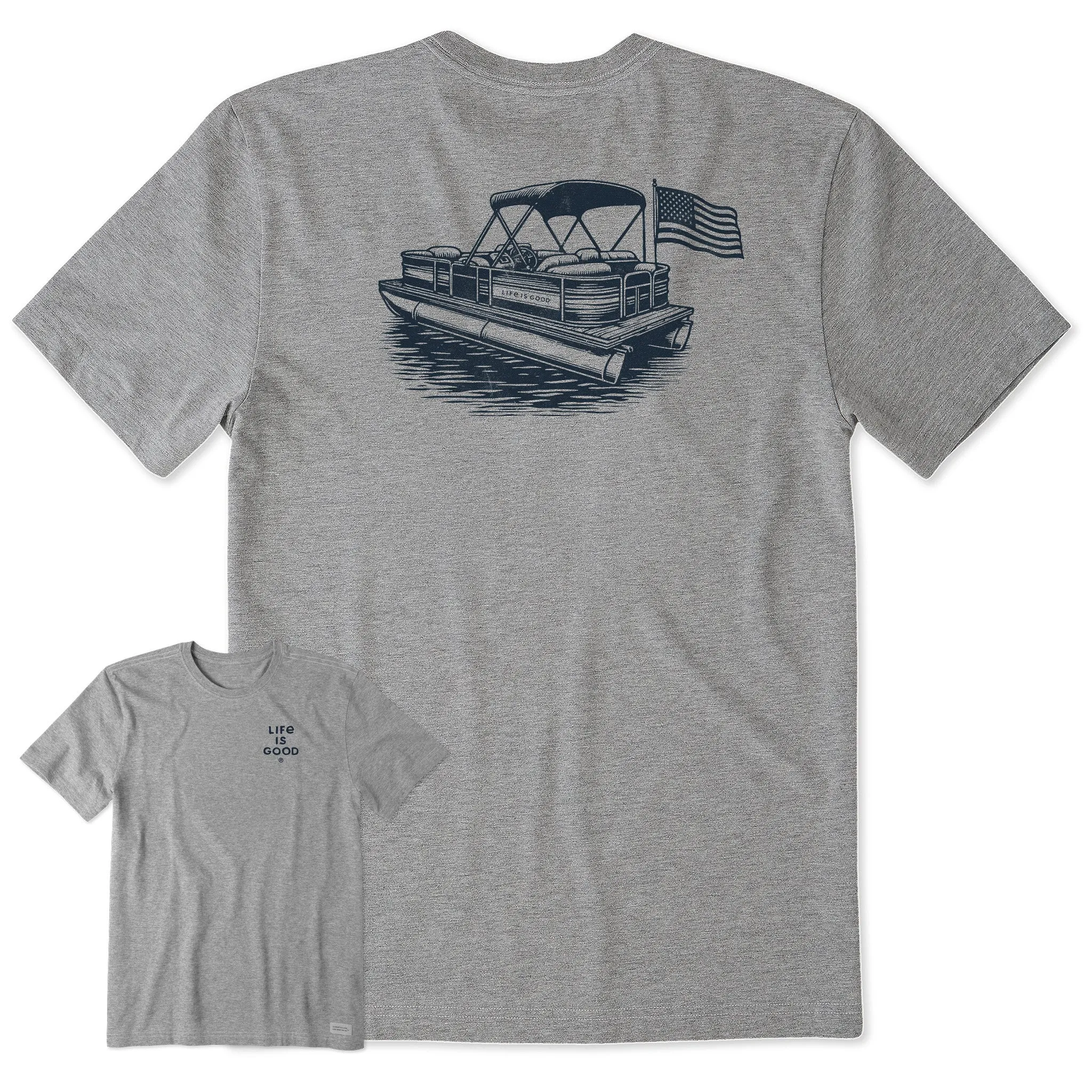 Men's Pontoon Boat Short Sleeve Tee Life is Good