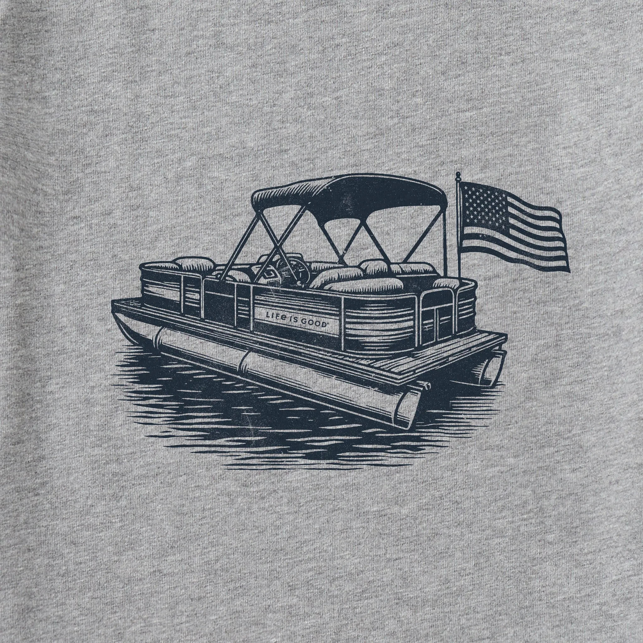 Men's Pontoon Boat Short Sleeve Tee Life is Good