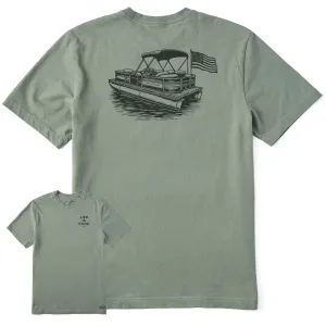Men's Pontoon Boat Short Sleeve Tee Life is Good