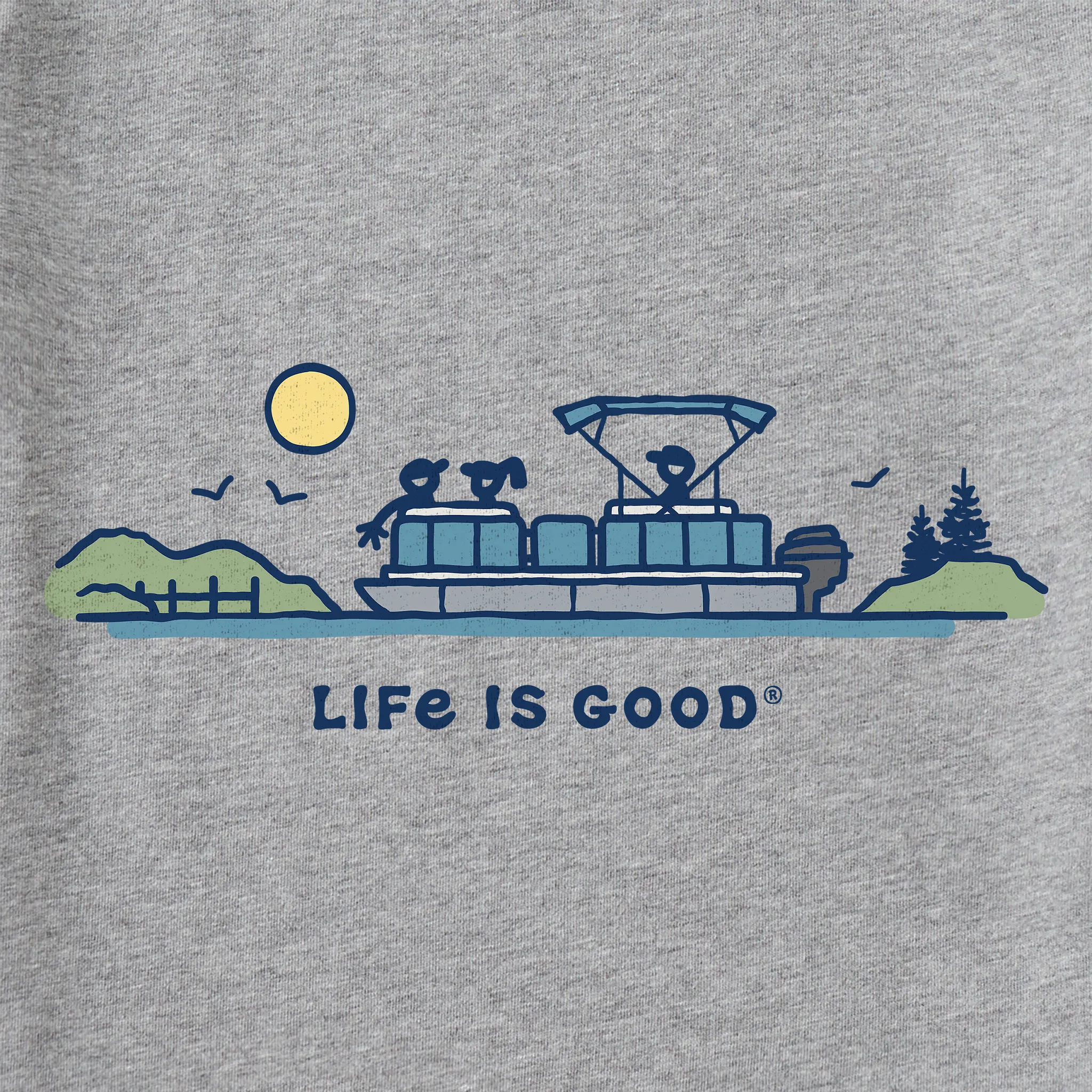 Men's Pontoon Boat Vista Short Sleeve Crusher Tee Life is Good