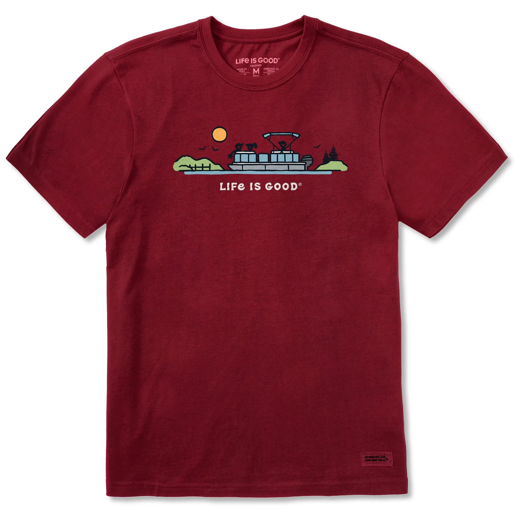 Men's Pontoon Boat Vista Short Sleeve Crusher Tee Life is Good