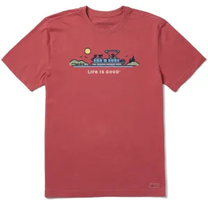 Men's Pontoon Boat Vista Short Sleeve Crusher Tee Life is Good