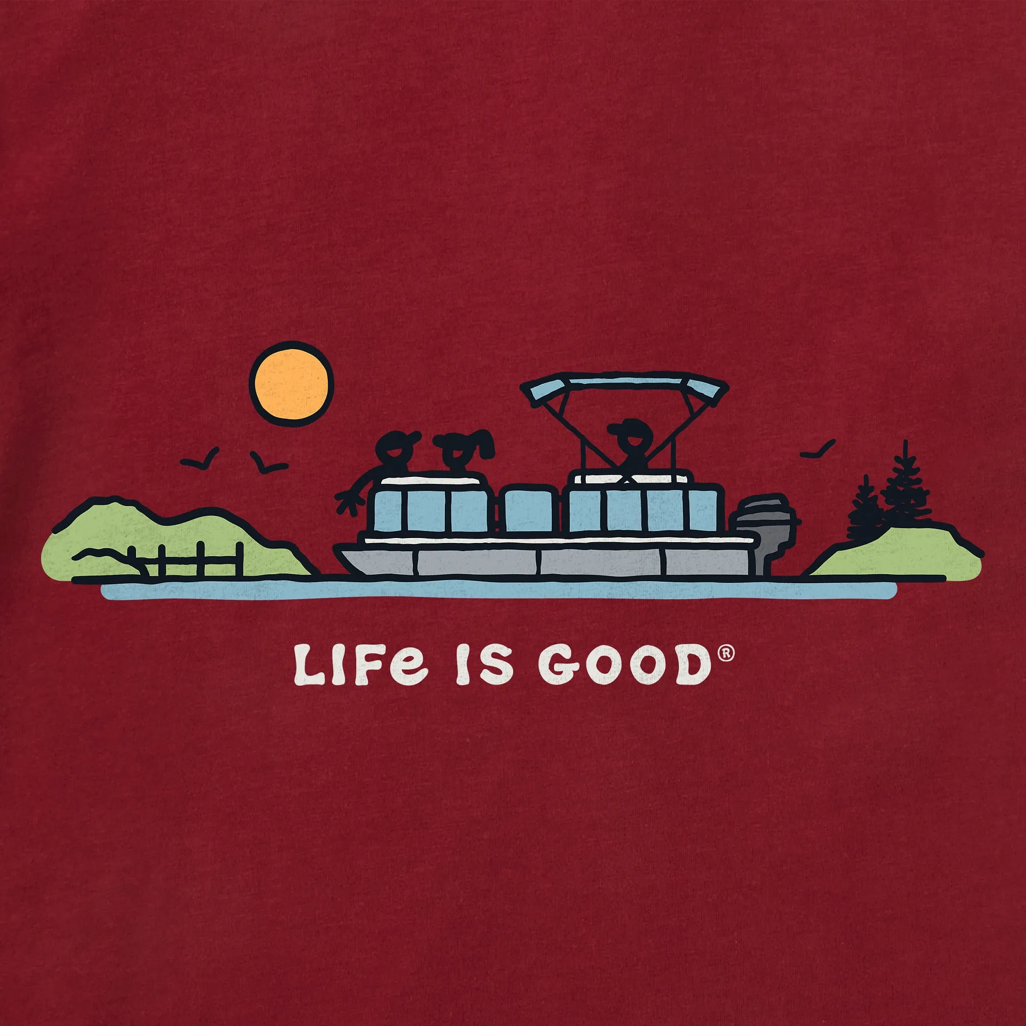 Men's Pontoon Boat Vista Short Sleeve Crusher Tee Life is Good