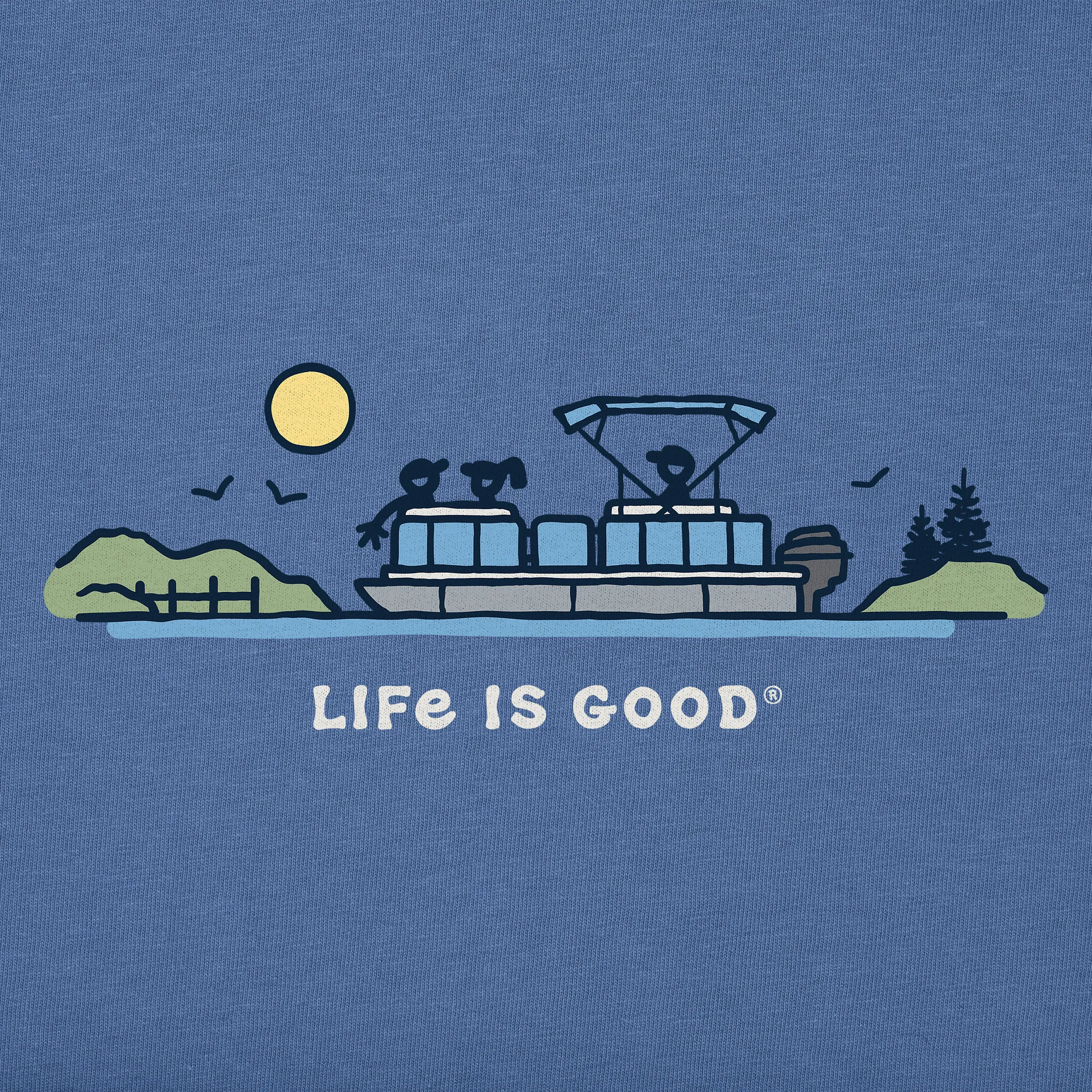 Men's Pontoon Boat Vista Short Sleeve Crusher Tee Life is Good