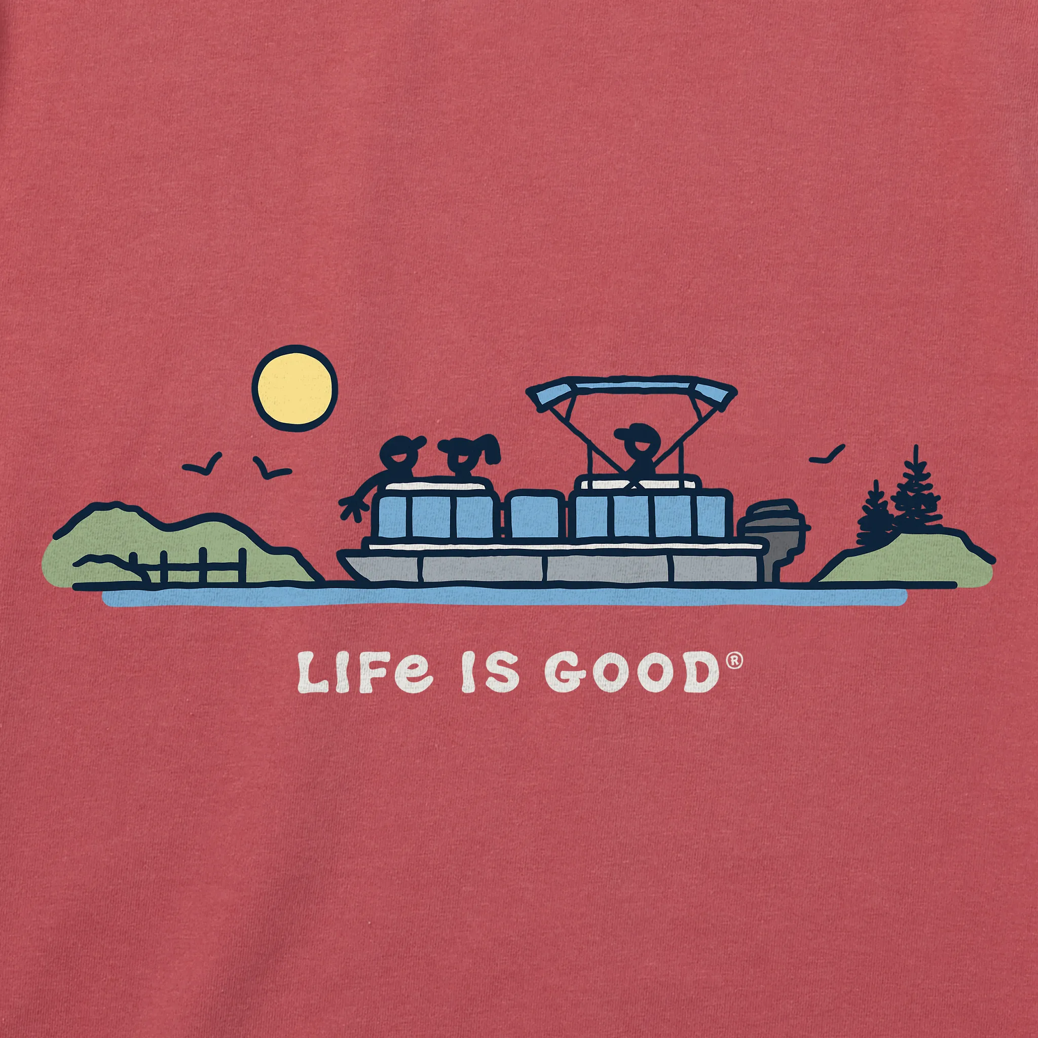 Men's Pontoon Boat Vista Short Sleeve Crusher Tee Life is Good