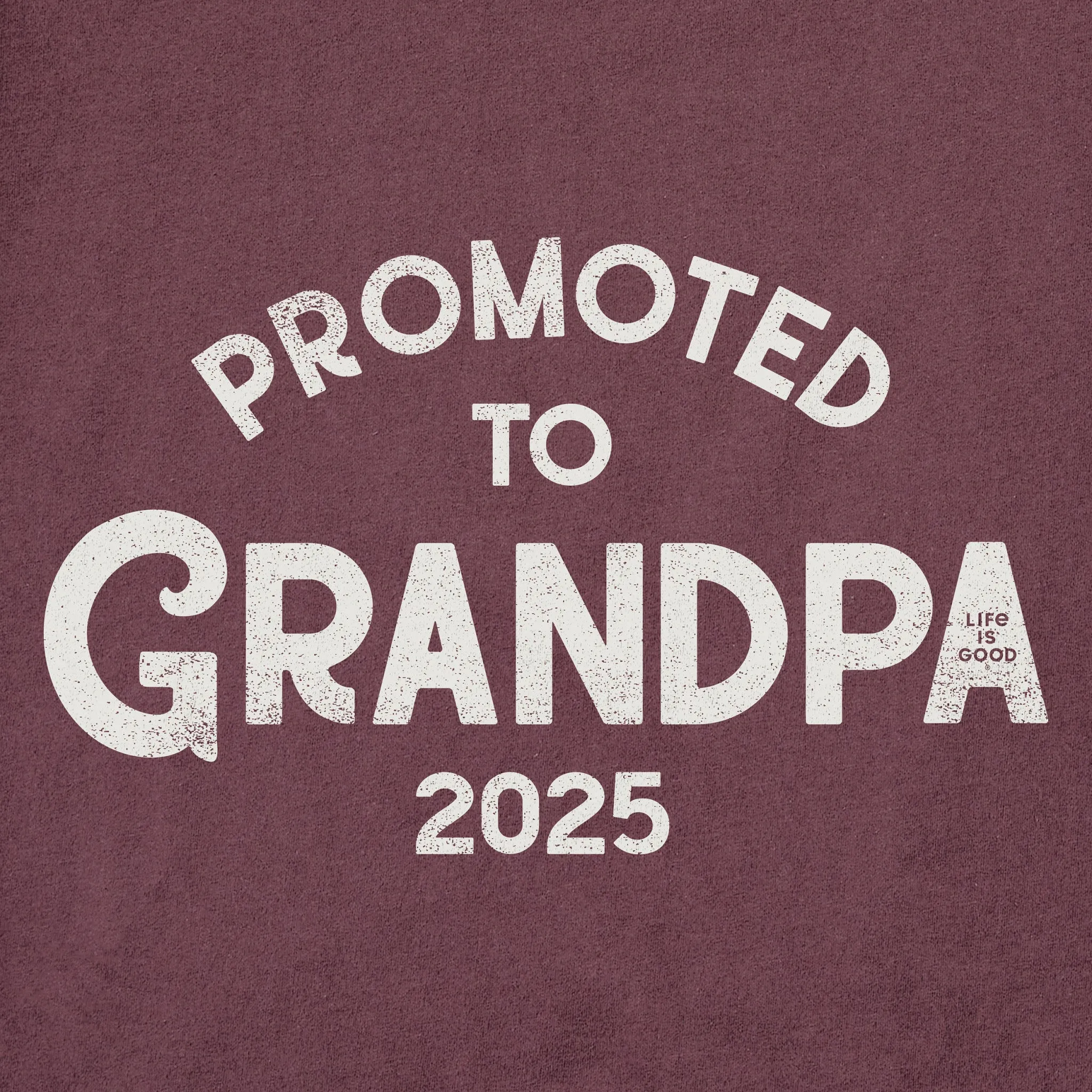 Men's Promoted to Grandpa 2025 Short Sleeve Crusher Tee Life is Good