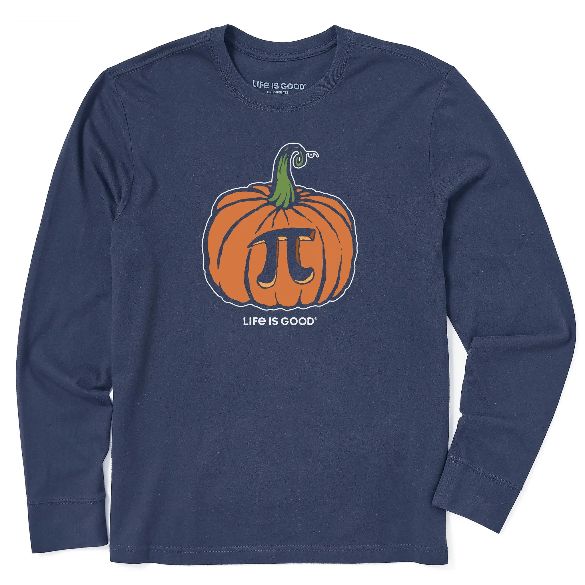Men's Pumpkin Pi Long Sleeve Crusher Tee Life is Good