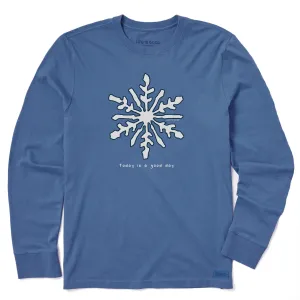 Men's Quirky Snowflake Long Sleeve Crusher Tee Life is Good