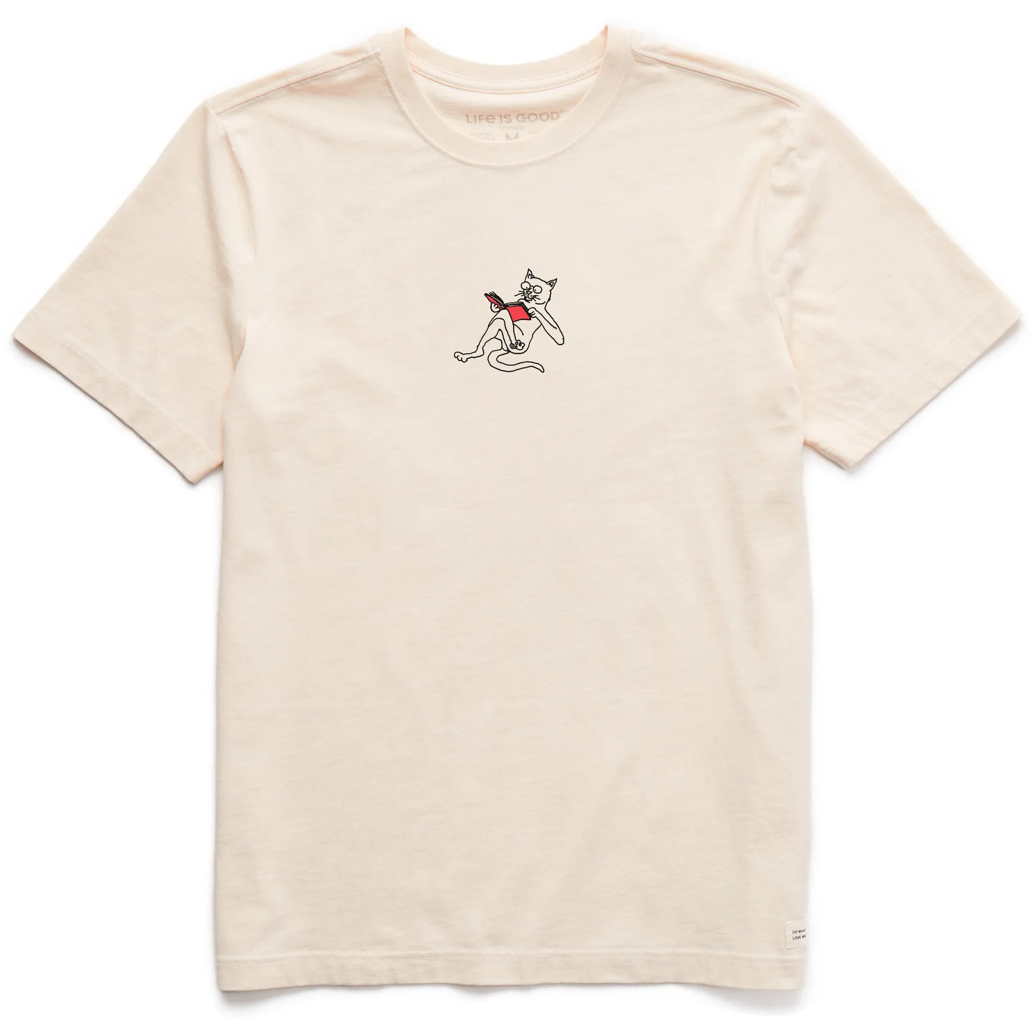 Men's Reading Cat Short Sleeve Crusher Tee Life is Good