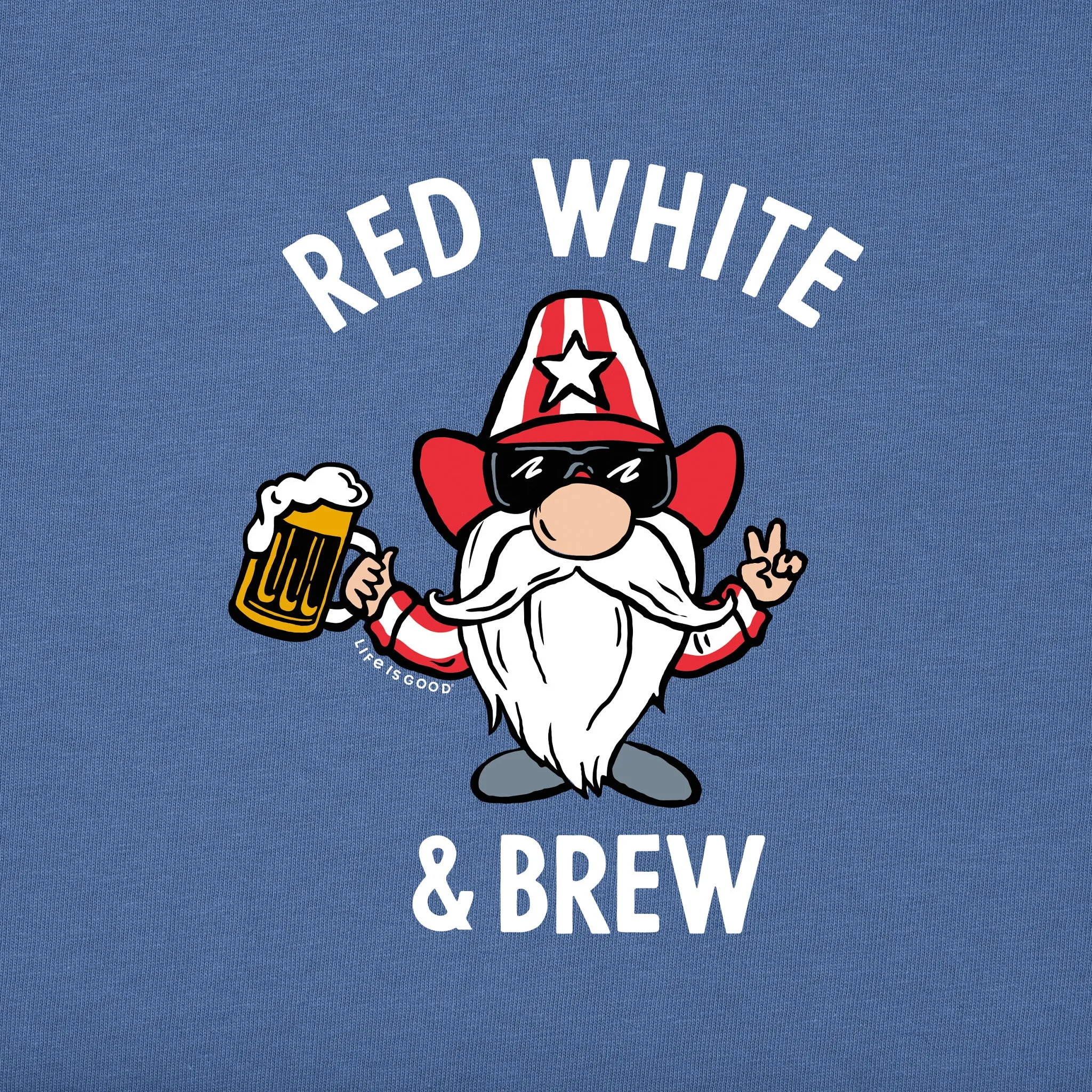 Men's Red White & Brew Gnome Short Sleeve Tee Life is Good