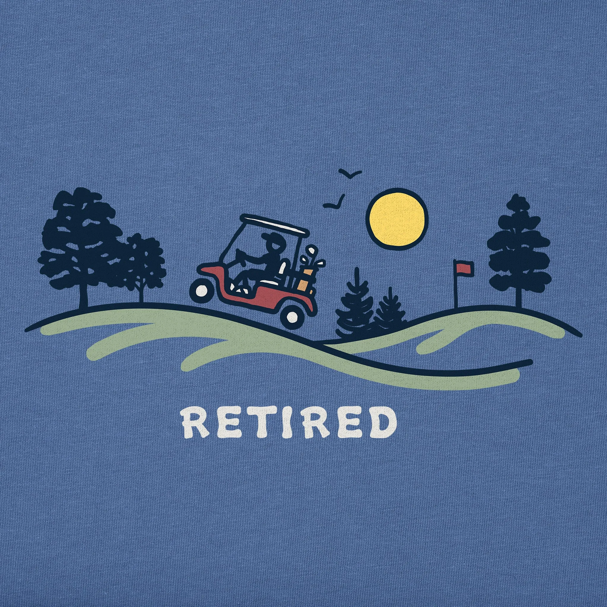 Men's Retired Golf Cart Short Sleeve Crusher Tee Life is Good