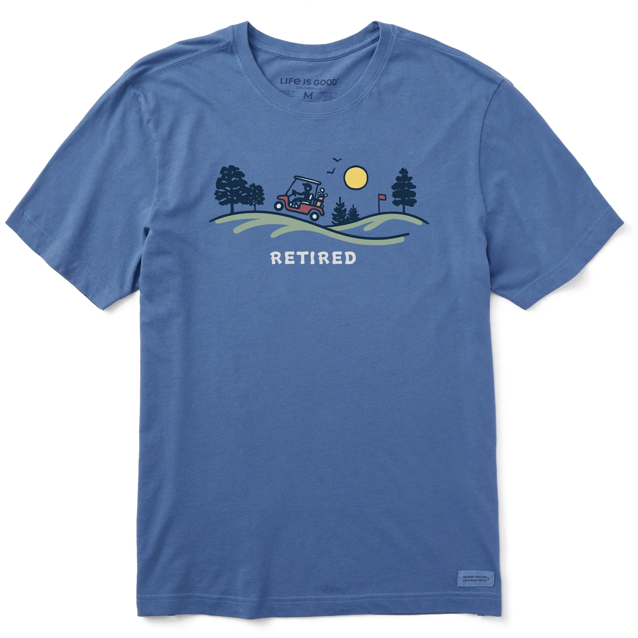 Men's Retired Golf Cart Short Sleeve Crusher Tee Life is Good