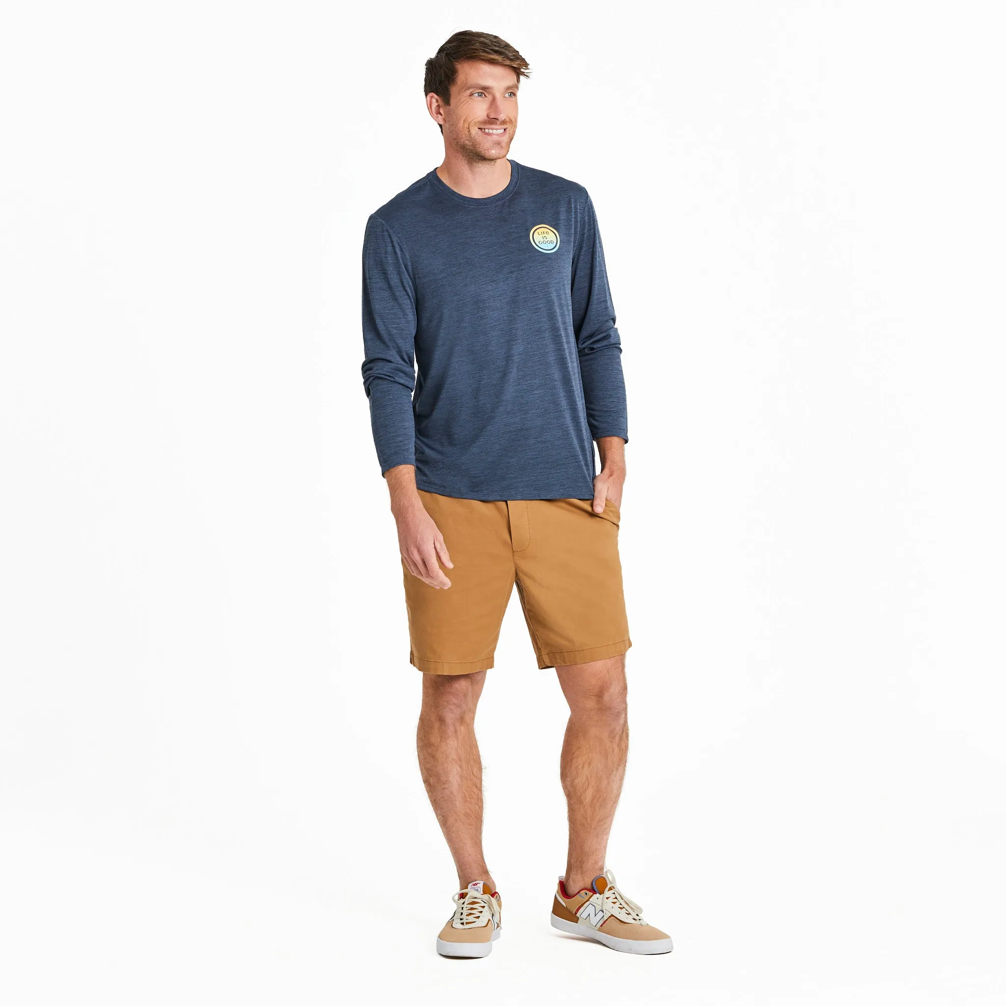 Men's Retro Mountain Range Long Sleeve Sun Crusher Tee Life is Good