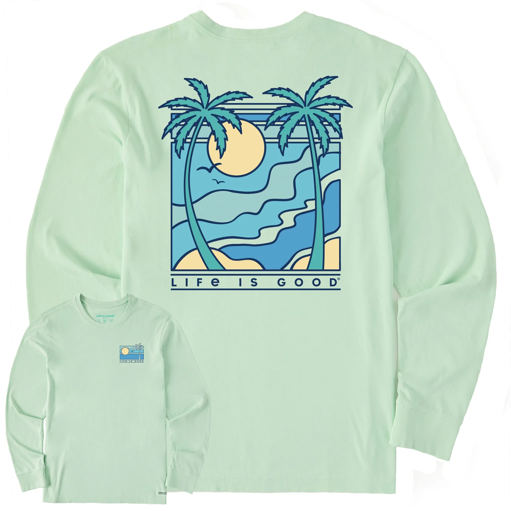 Men's Retro Palms Scene Long Sleeve Crusher Tee Life is Good