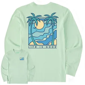 Men's Retro Palms Scene Long Sleeve Crusher Tee Life is Good