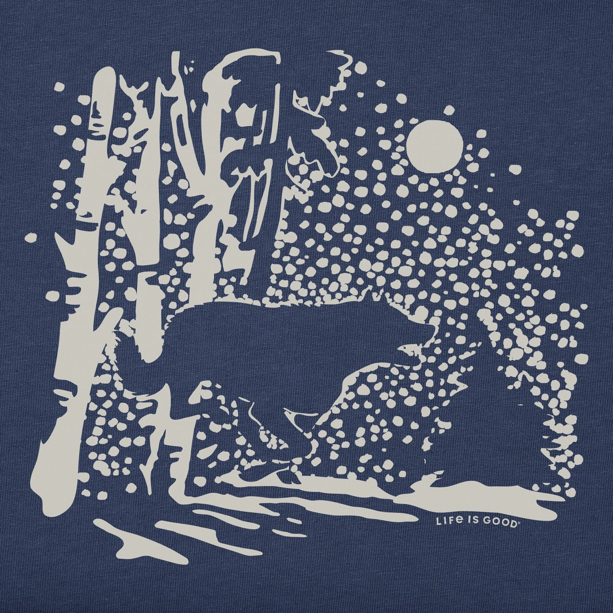 Men's Retro Snowy Woods Wolf Long Sleeve Crusher Tee Life is Good