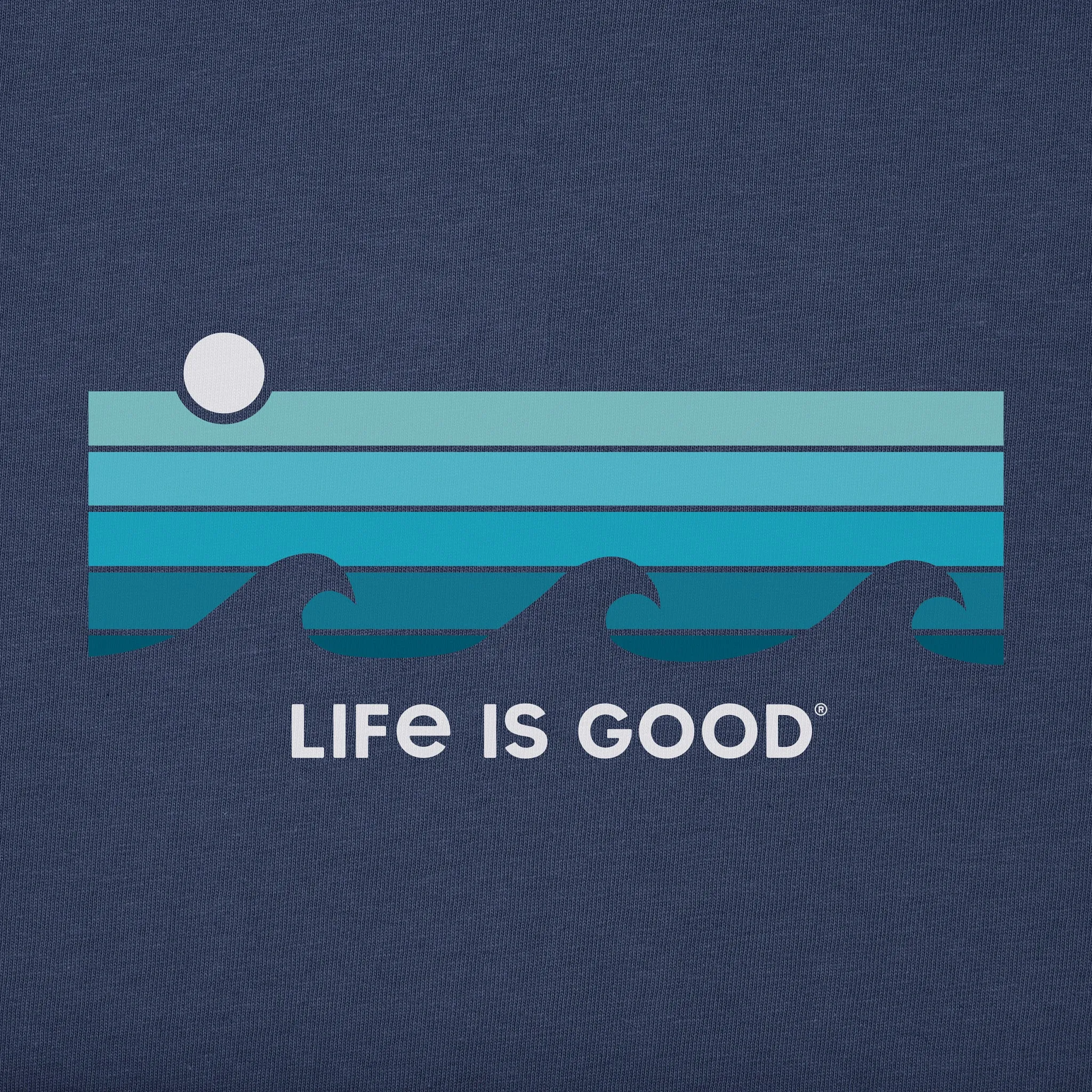 Men's Retro Wave Stripe Short Sleeve Tee Life is Good