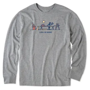 Men's Rocket & Jake Woodwork Vista Long Sleeve Crusher Tee Life is Good