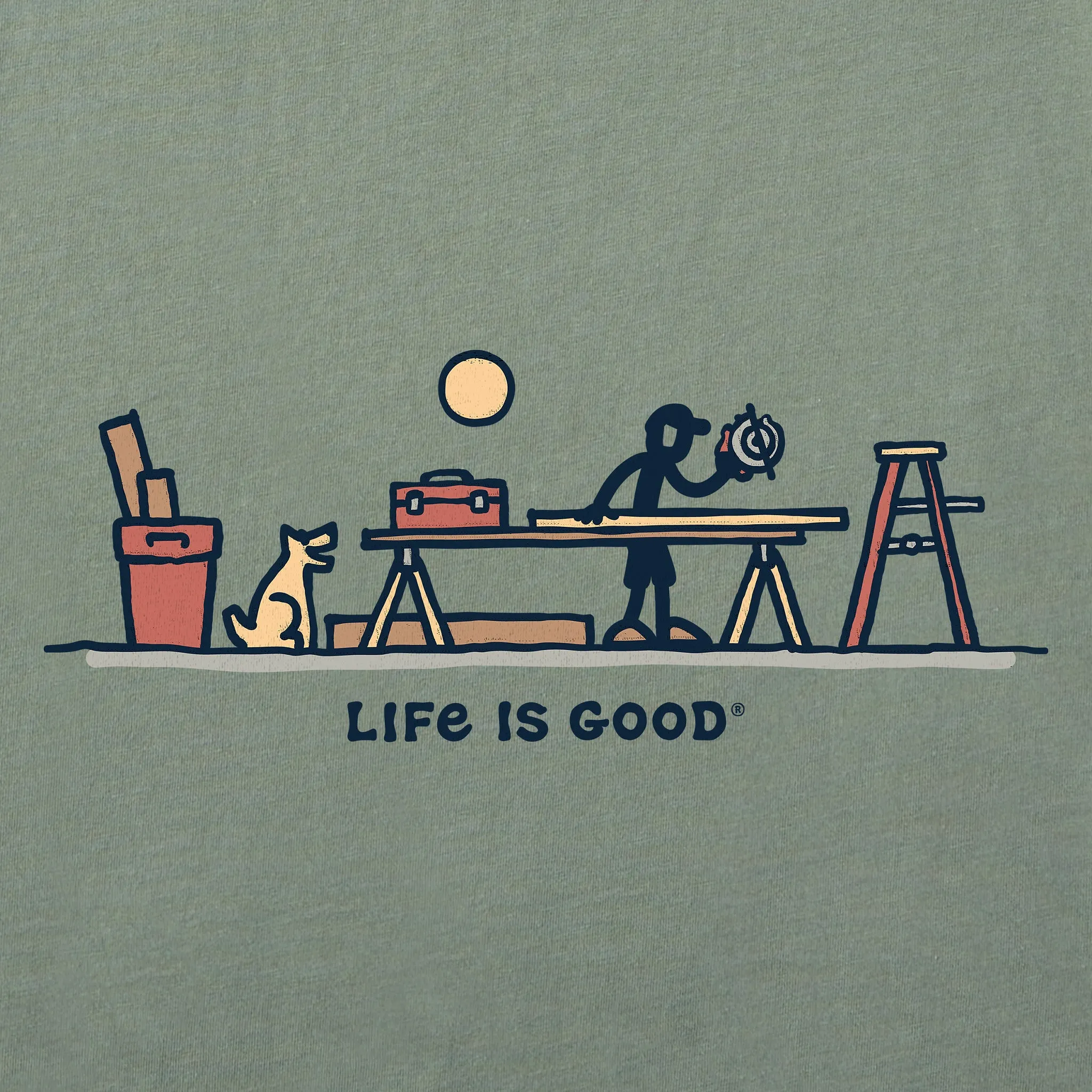 Men's Rocket & Jake Woodwork Vista Long Sleeve Crusher Tee Life is Good