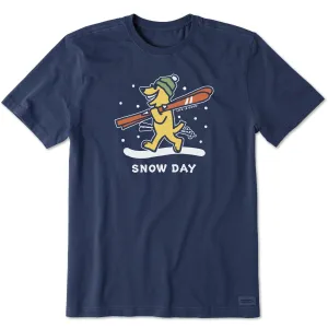 Men's Rocket Ski Snow Day Short Sleeve Crusher Tee Life is Good