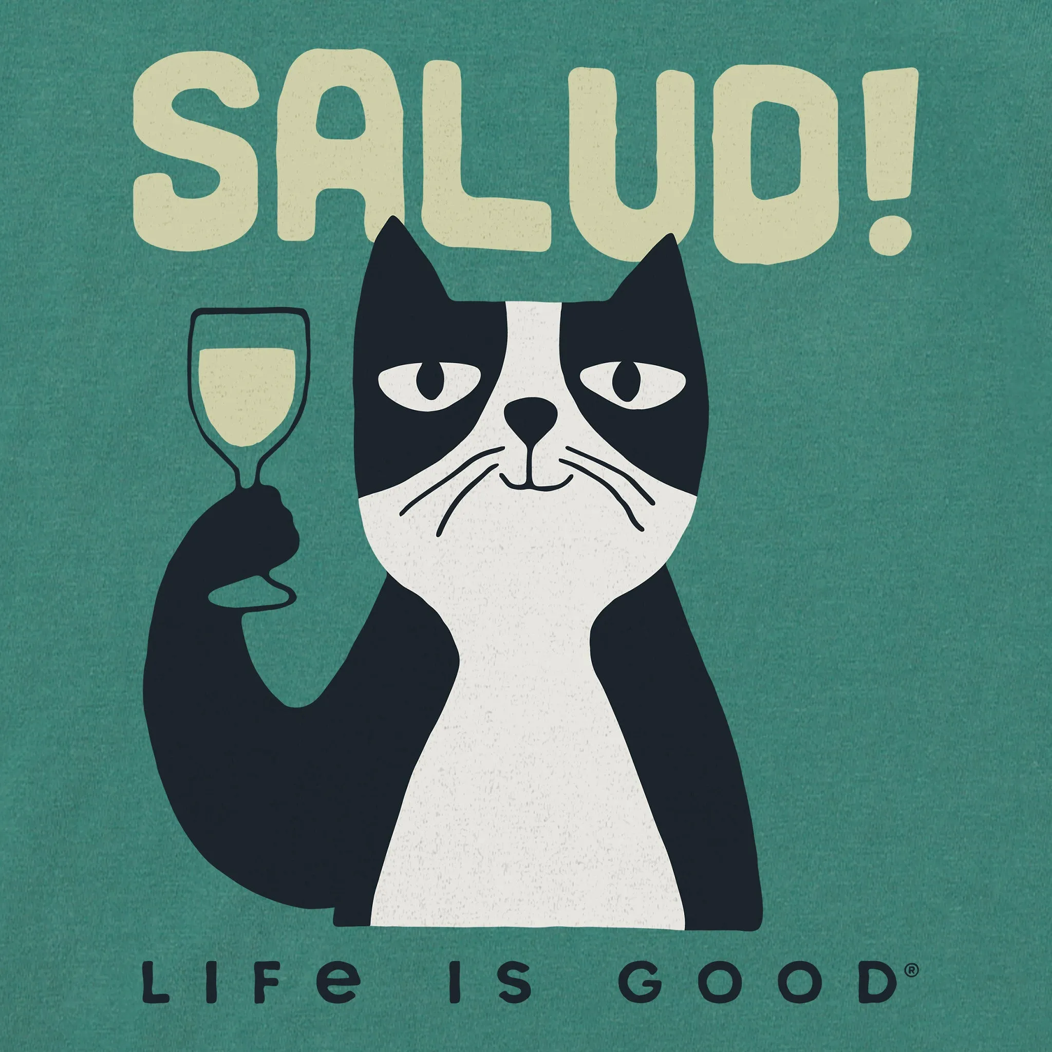 Men's Salud Cat Short Sleeve Crusher Tee Life is Good
