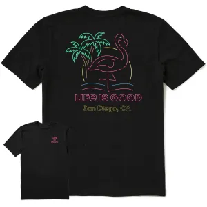 Men's San Diego Neon Flamingo Short Sleeve Crusher-LITE Tee Life is Good