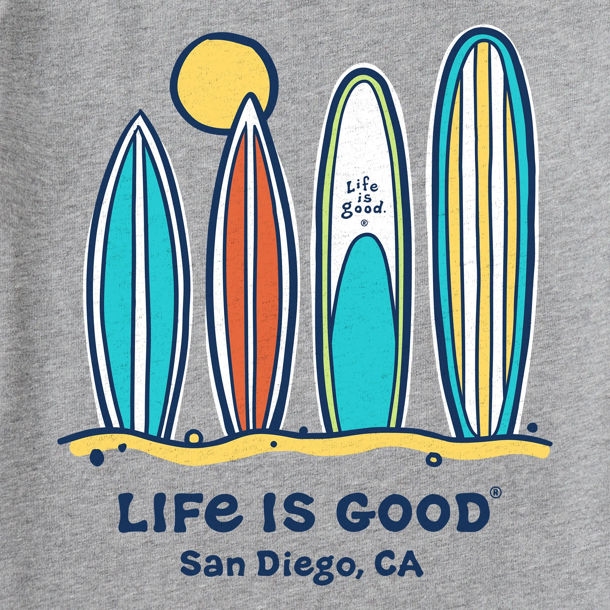 Men's San Diego Surf Boards Short Sleeve Crusher Tee Life is Good