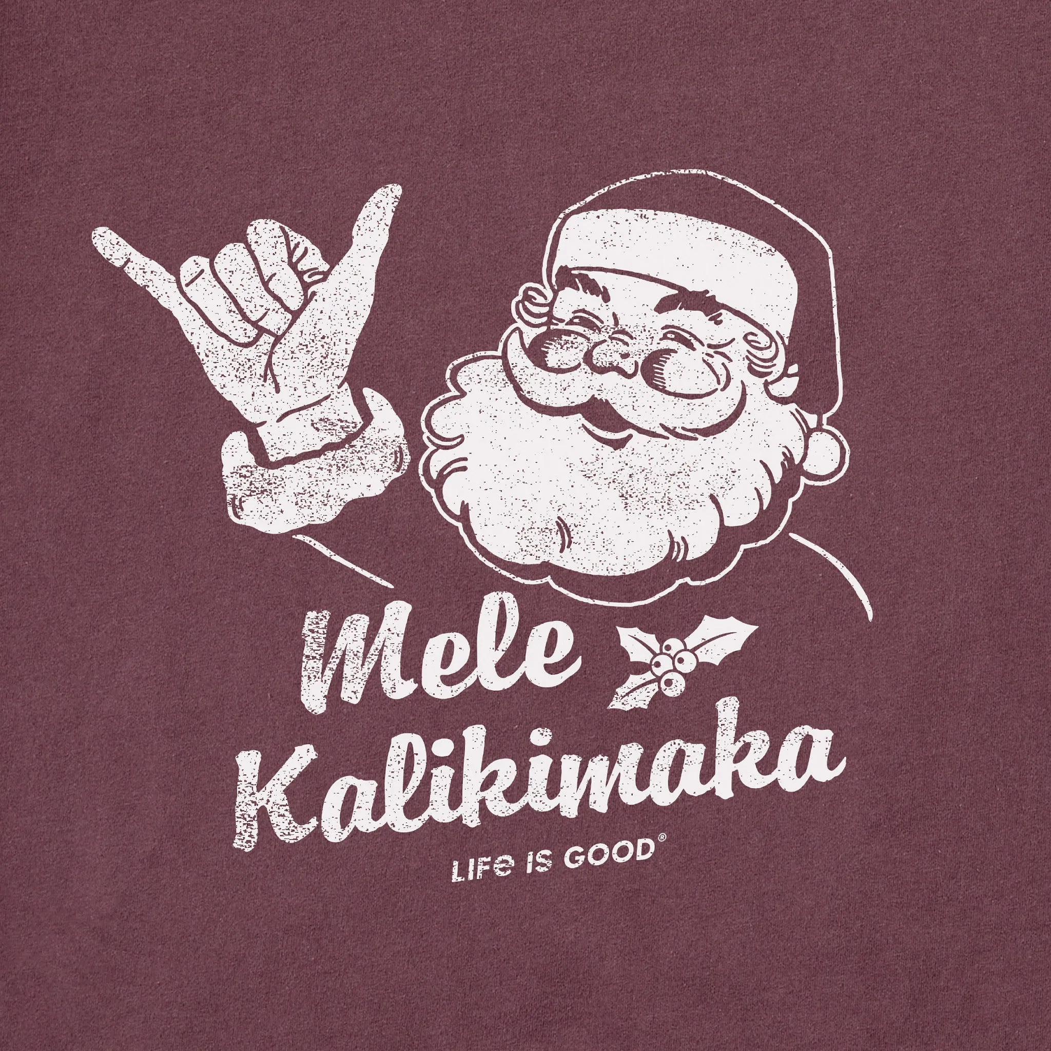 Men's Santa Mele Kalikimaka Long Sleeve Crusher Tee Life is Good