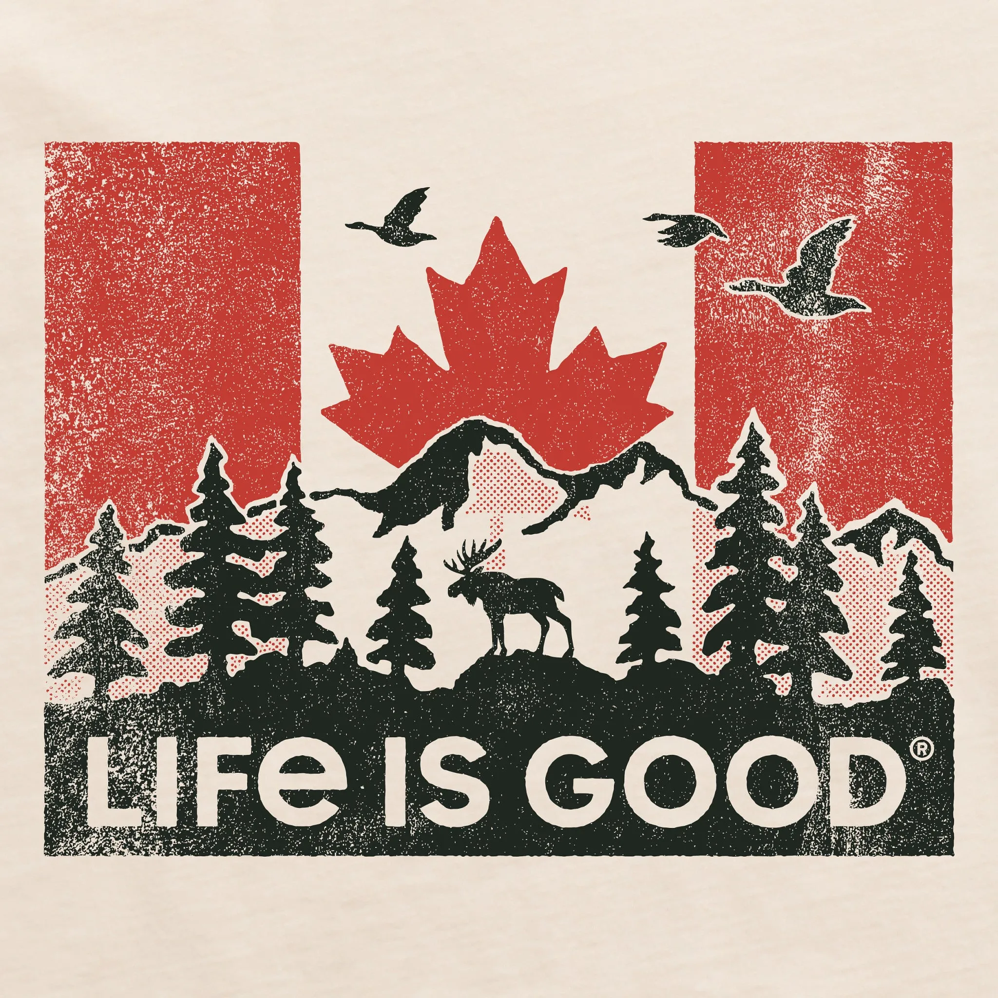 Men's Scenic Canadian Flag Short Sleeve Crusher Tee Life is Good