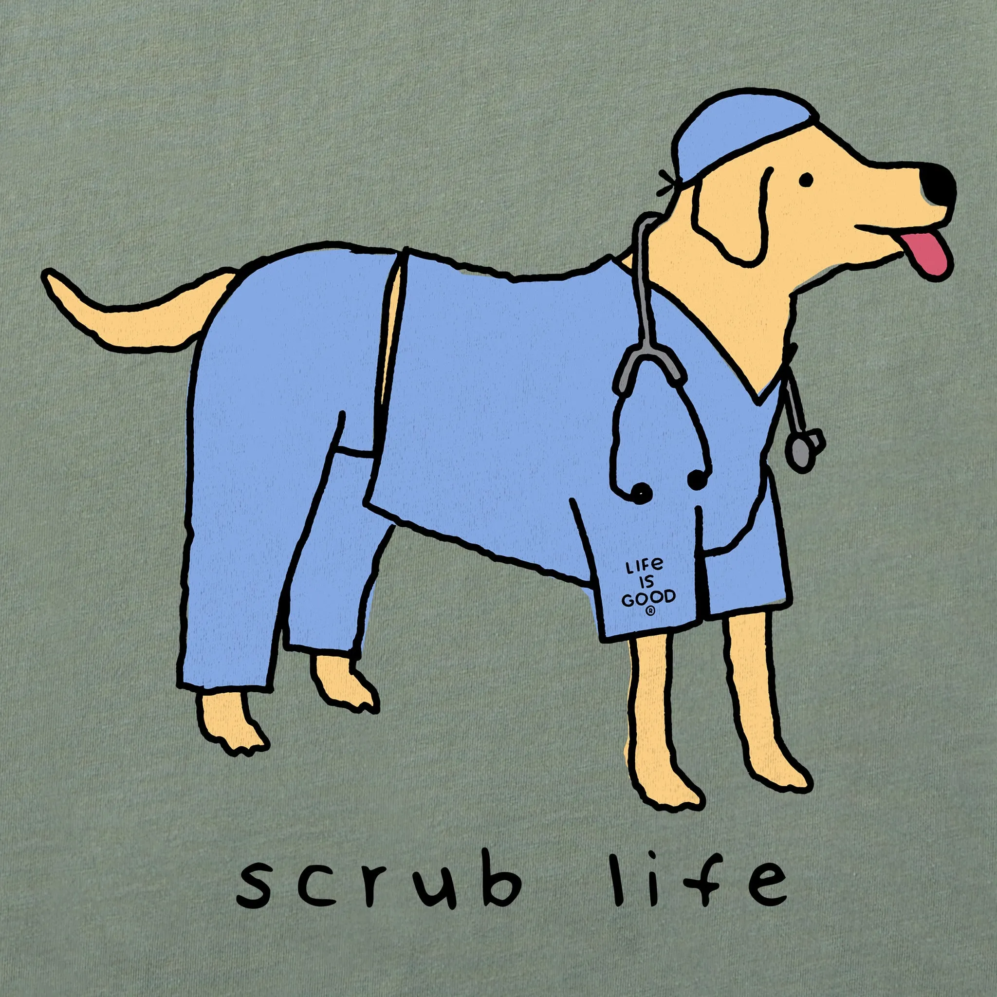 Men's Scrub Life Dog Short Sleeve Crusher Tee Life is Good