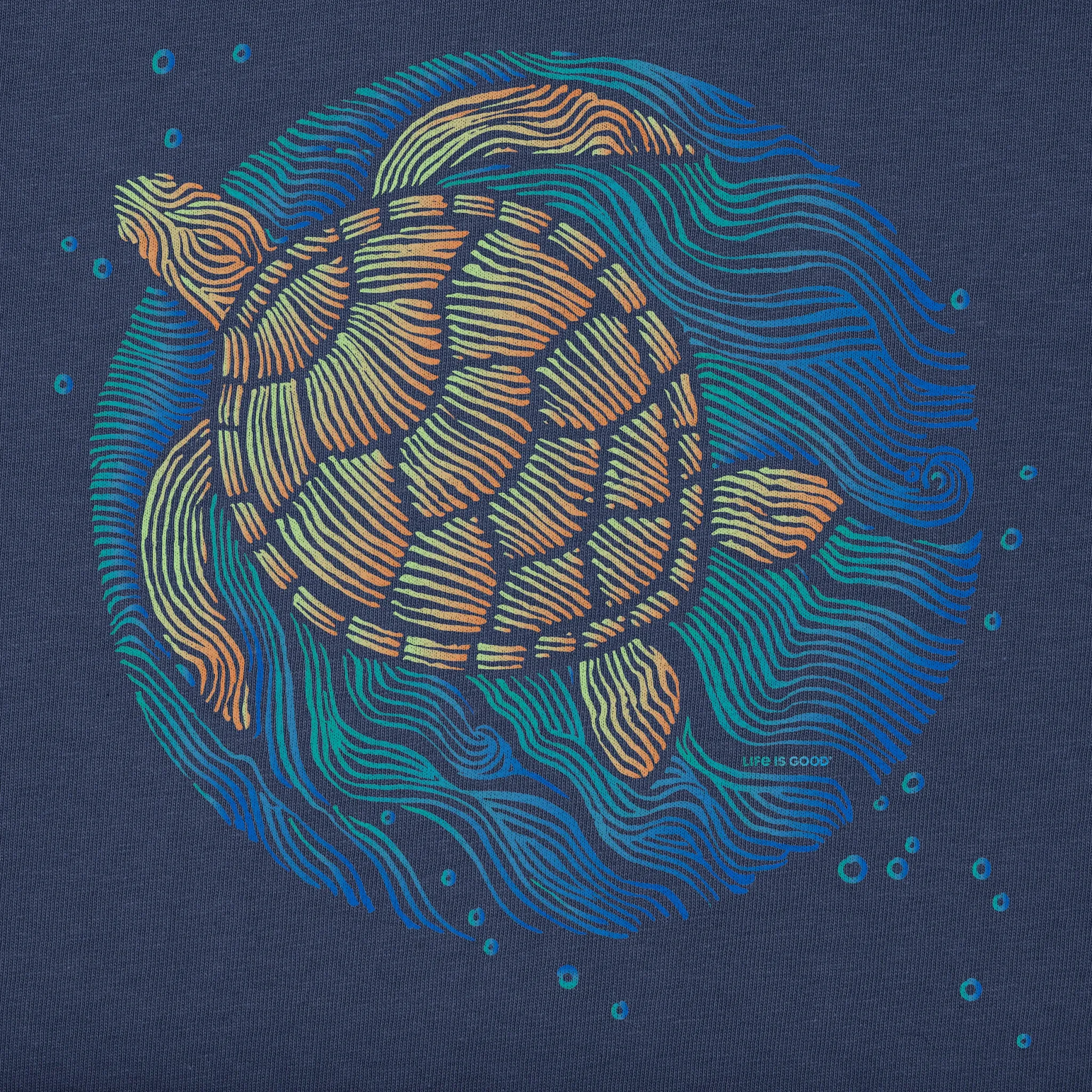 Men's Sea Turtle Swim Short Sleeve Crusher Tee Life is Good