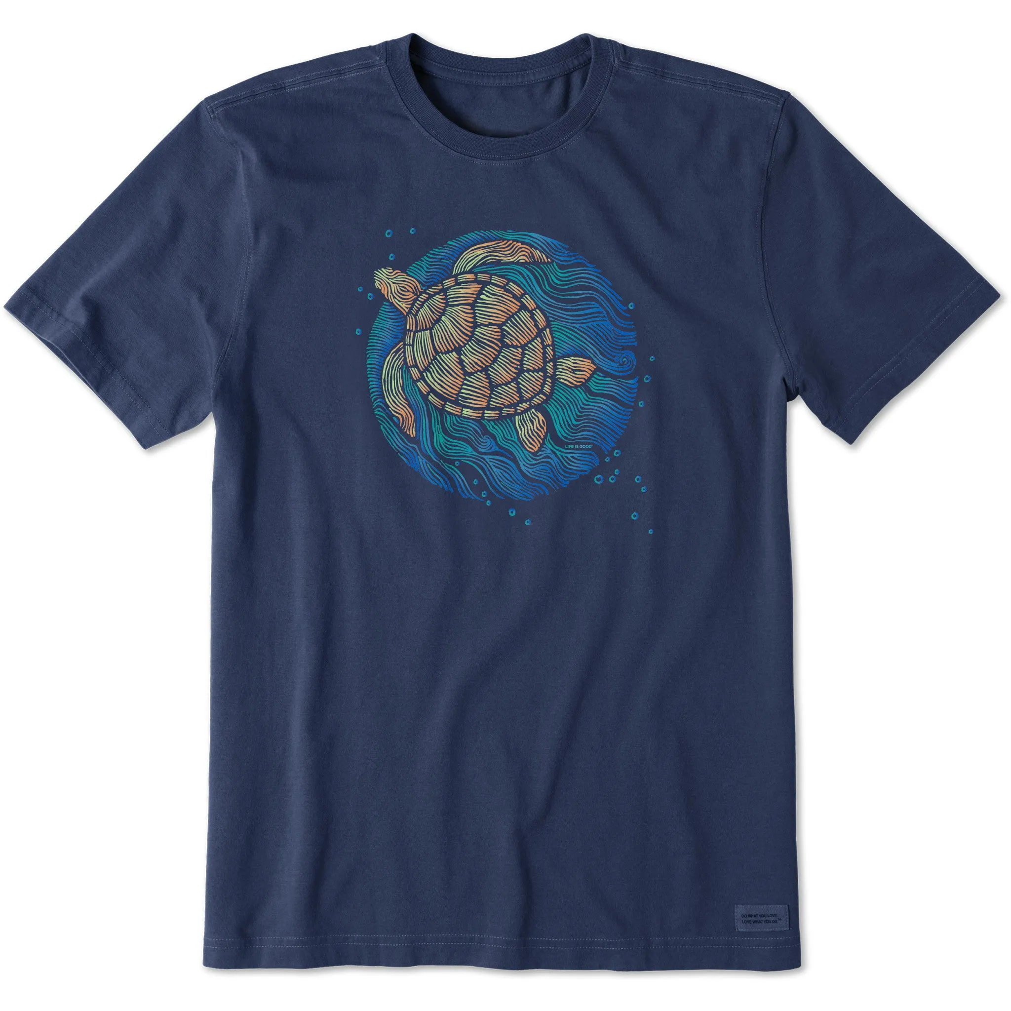 Men's Sea Turtle Swim Short Sleeve Crusher Tee Life is Good