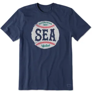 Men's Seattle Baseball Short Sleeve Crusher Tee Life is Good