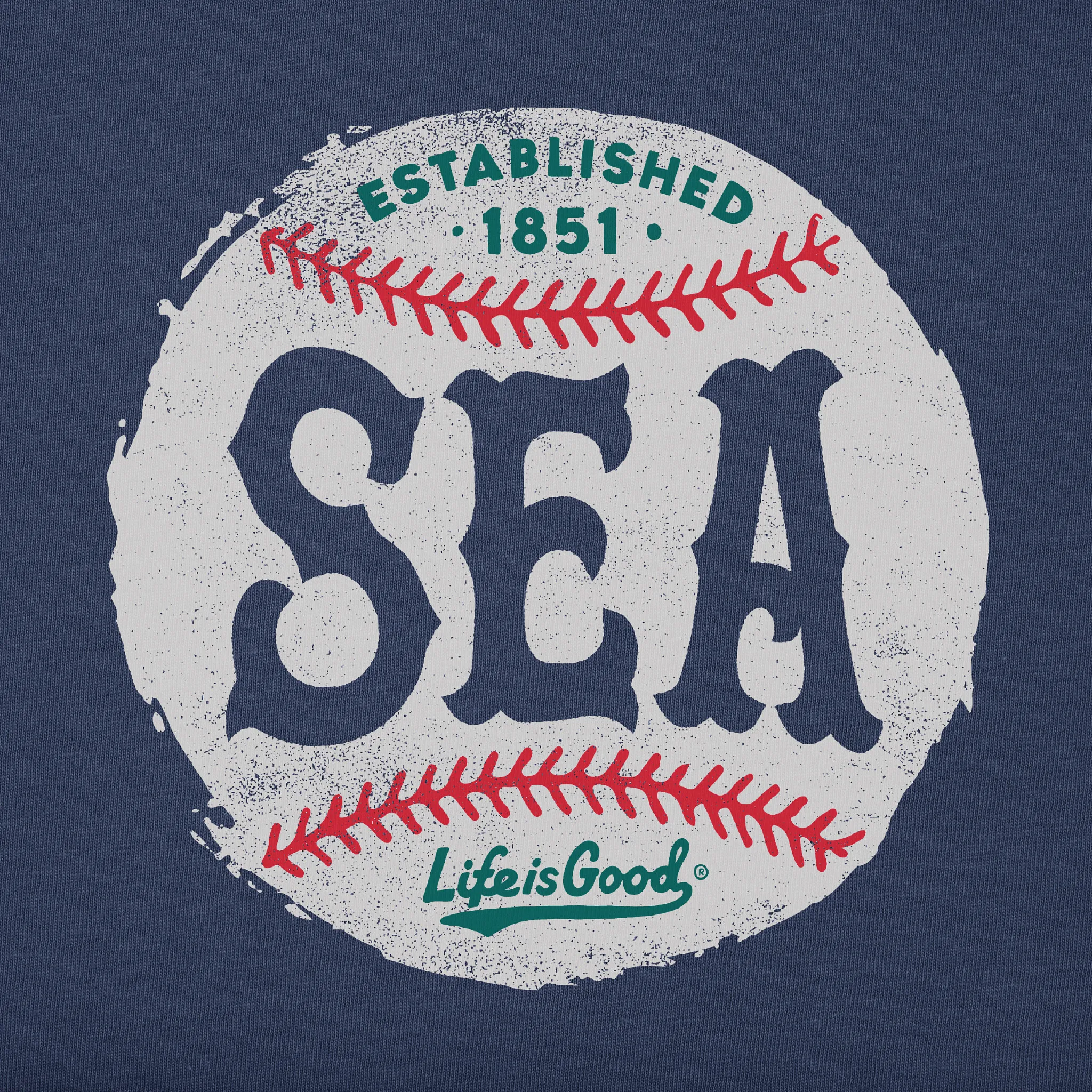 Men's Seattle Baseball Short Sleeve Crusher Tee Life is Good
