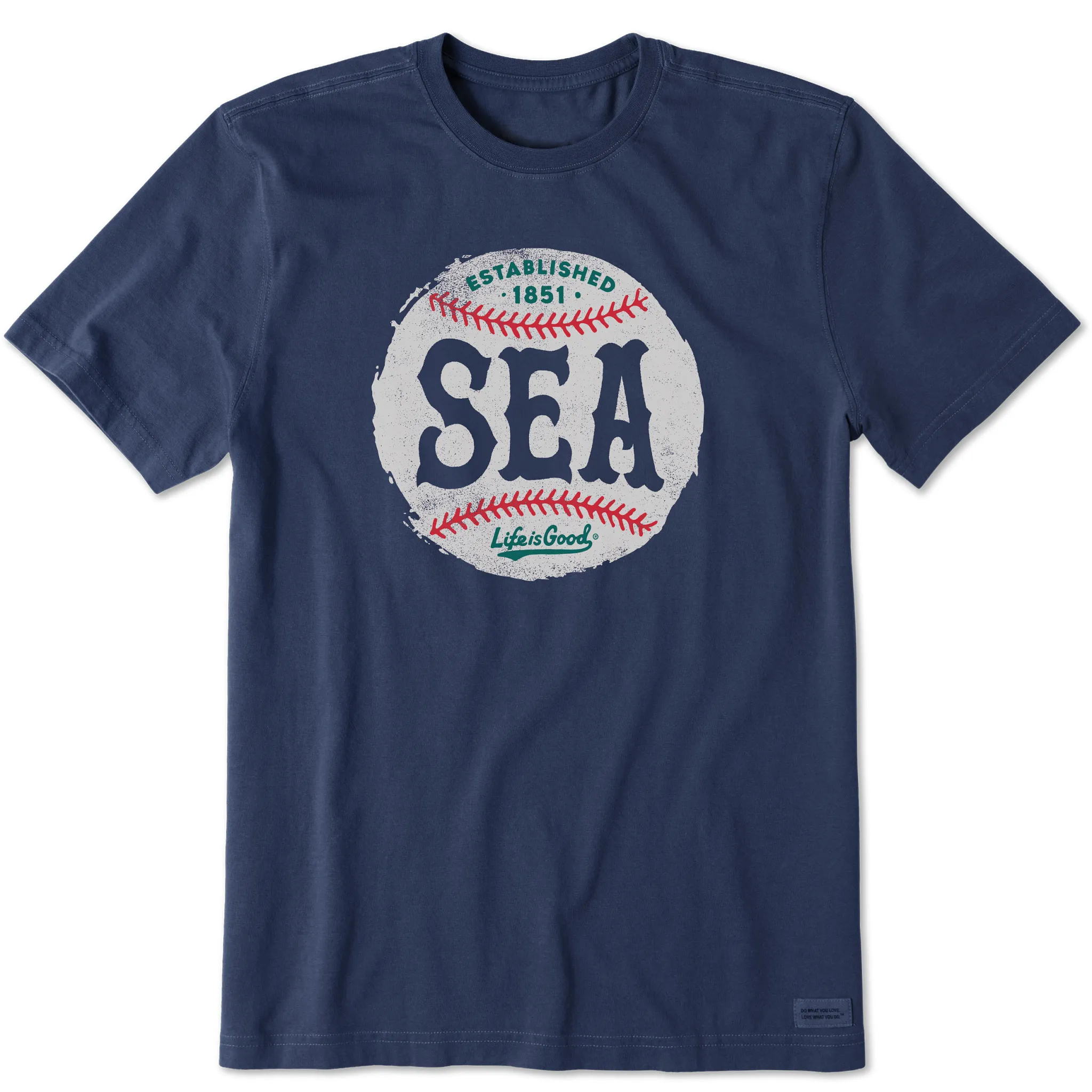 Men's Seattle Baseball Short Sleeve Crusher Tee Life is Good