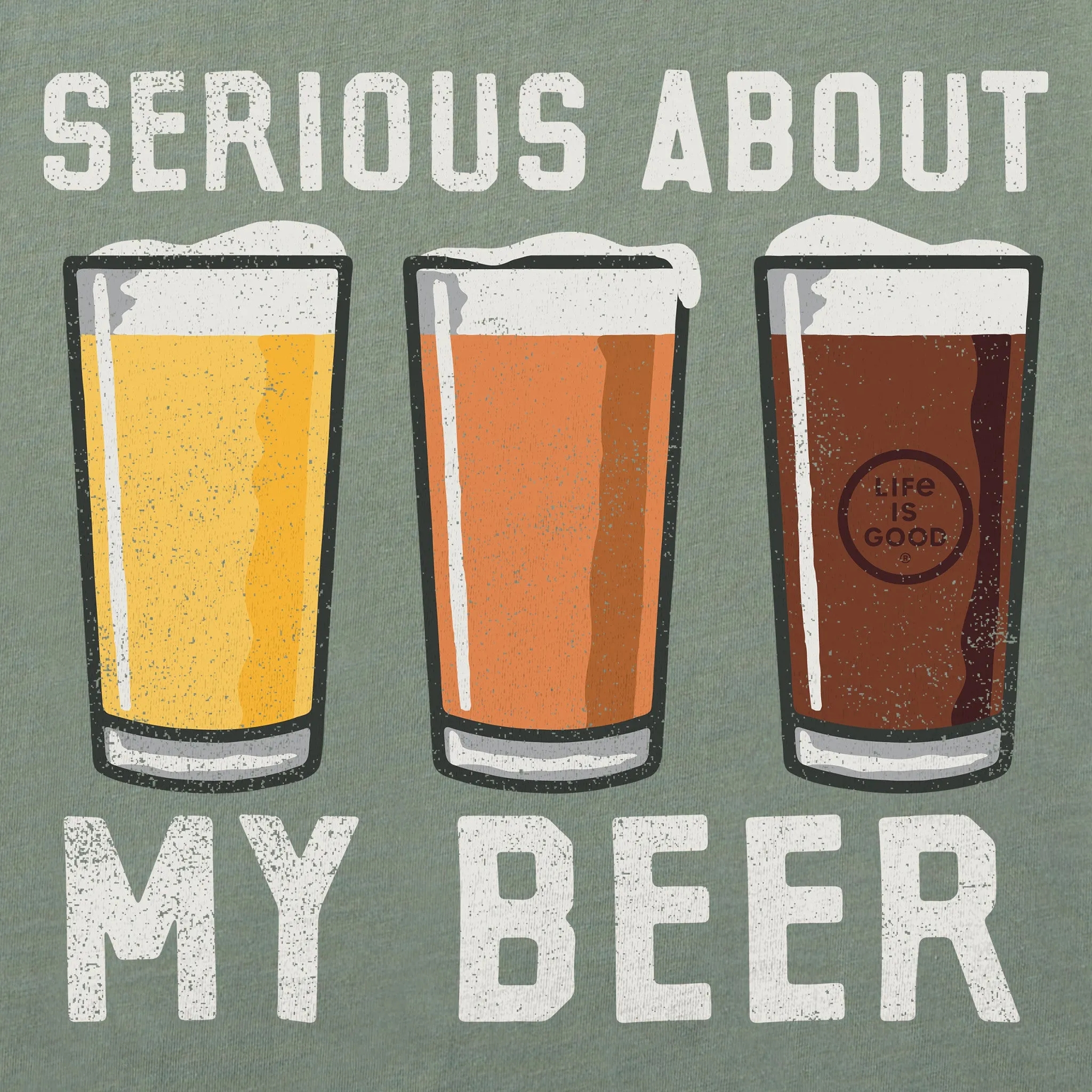 Men's Serious About My Beer Long Sleeve Crusher Tee Life is Good