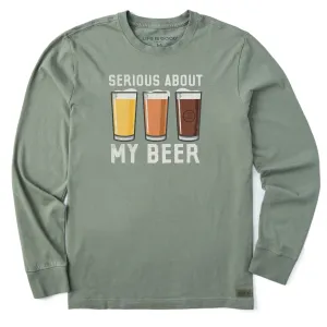 Men's Serious About My Beer Long Sleeve Crusher Tee Life is Good