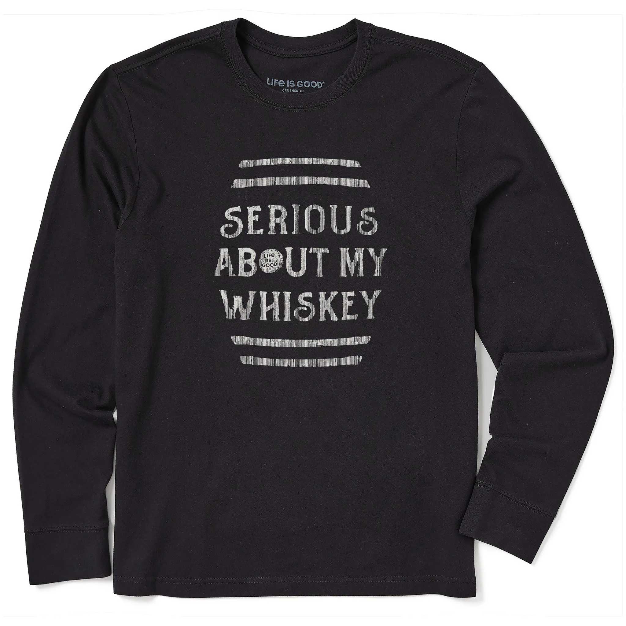 Men's Serious About My Whiskey Long Sleeve Crusher Tee Life is Good